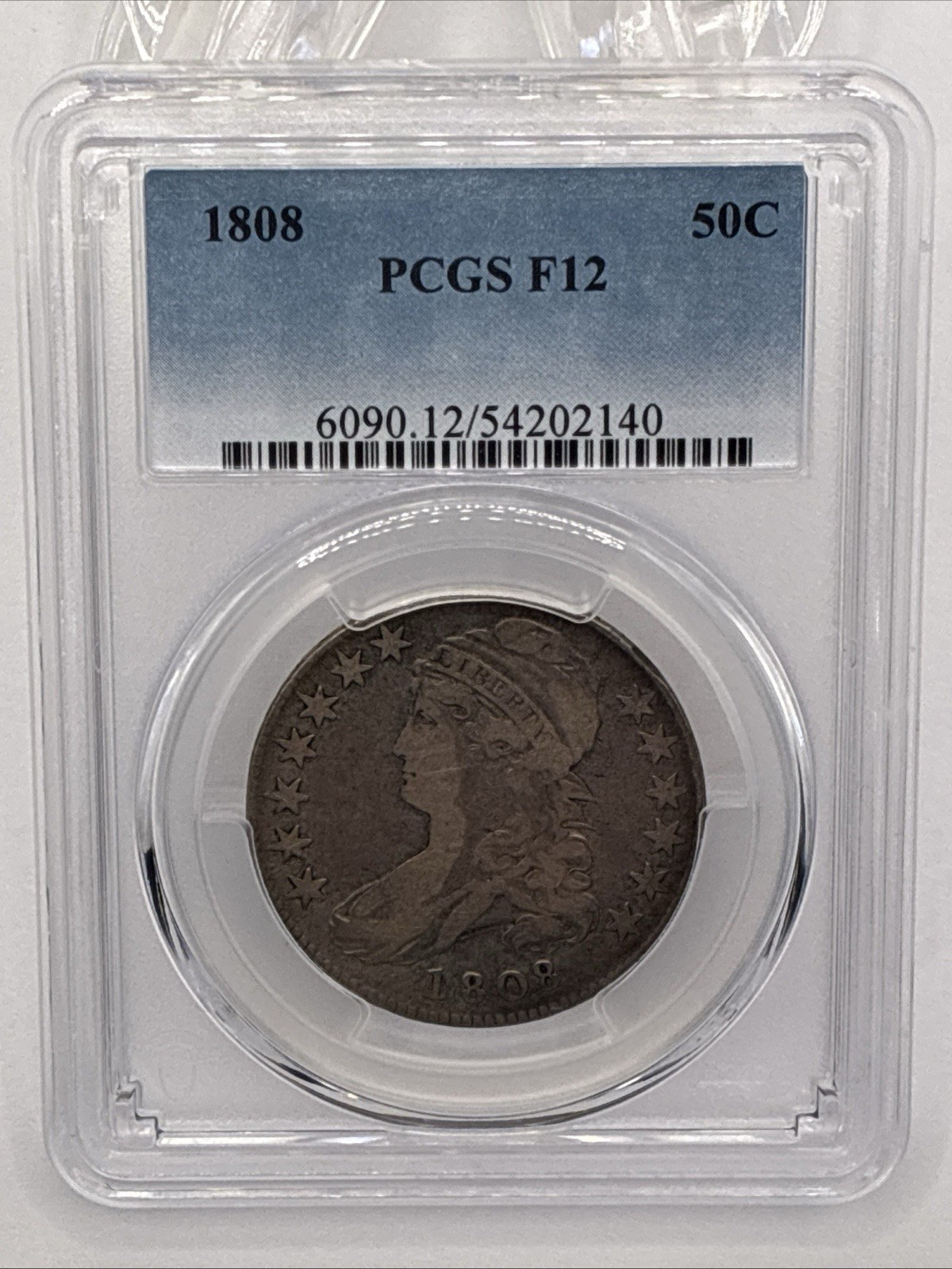 1808 Capped Bust Half Dollar – PCGS F12 – Early U.S. Type Coin 50c 1808 Capped Bust Half Dollar – PCGS F12 – Early U.S. Type Coin 50c