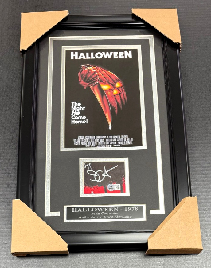 HALLOWEEN JOHN CARPENTER A1 AUTOGRAPHED CUT FRAMED WITH 8X10 PHOTO Beckett BAS HALLOWEEN JOHN CARPENTER A1 AUTOGRAPHED CUT FRAMED WITH 8X10 PHOTO Beckett BAS