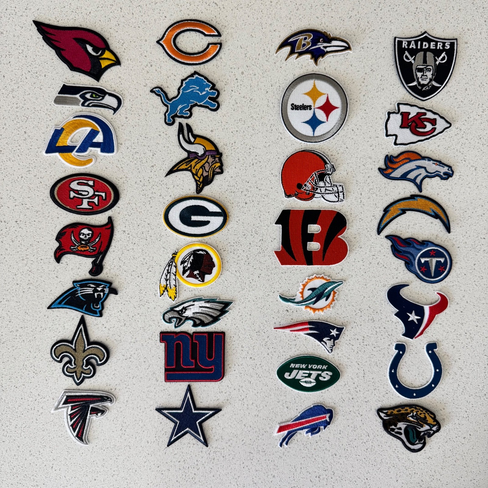 All NFL Team Logos Iron On Patches Wholesale Patches Embroidered Lot of 32