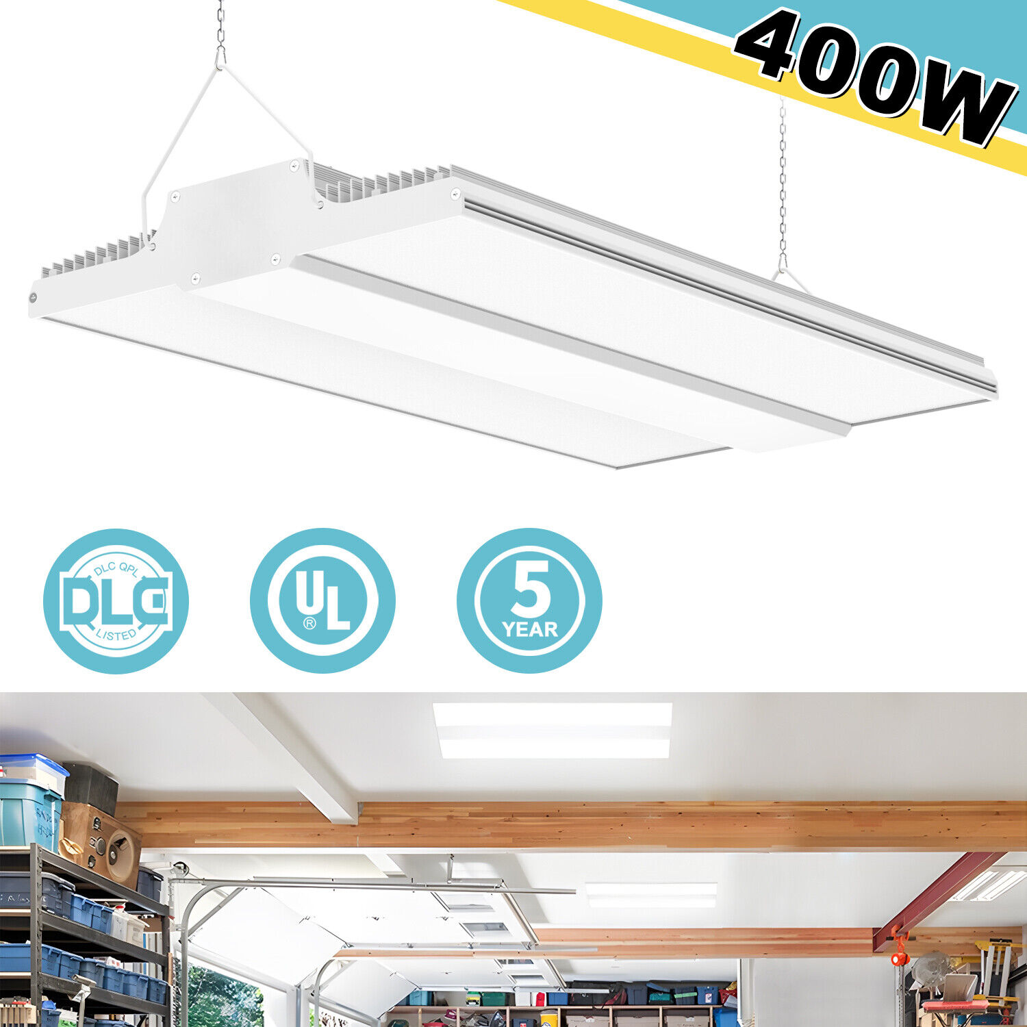 Commercial LED Linear High Bay Light 400W Industrial Warehouse Hanging Fixtures