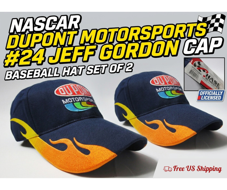 Nascar Dupont Motorsports #24 Jeff Gordon Cap Baseball Hat Set of 2