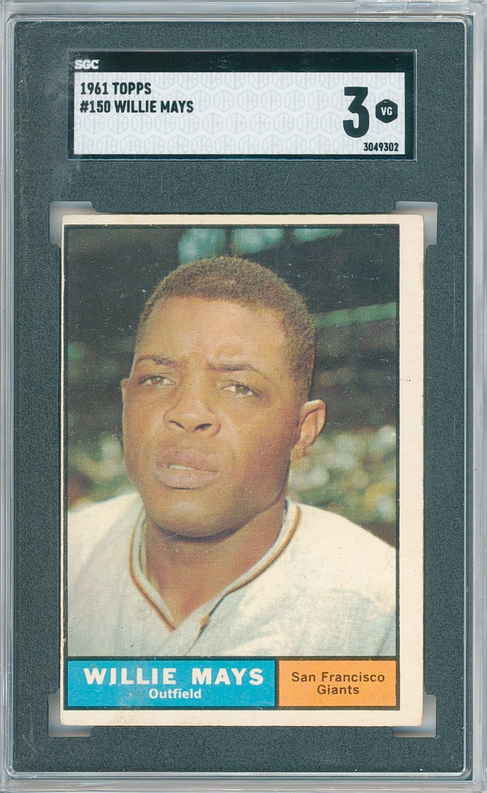 1961 Topps WILLIE MAYS #150 💎 SGC 3 VG 1961 Topps WILLIE MAYS #150 💎 SGC 3 VG