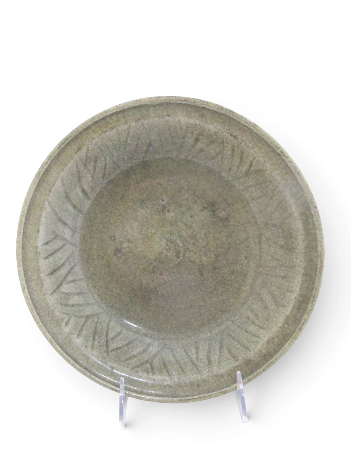THAI Southeast Asian Sawankhalok Sukhothai Style CELADON Crackle Pottery Bowl