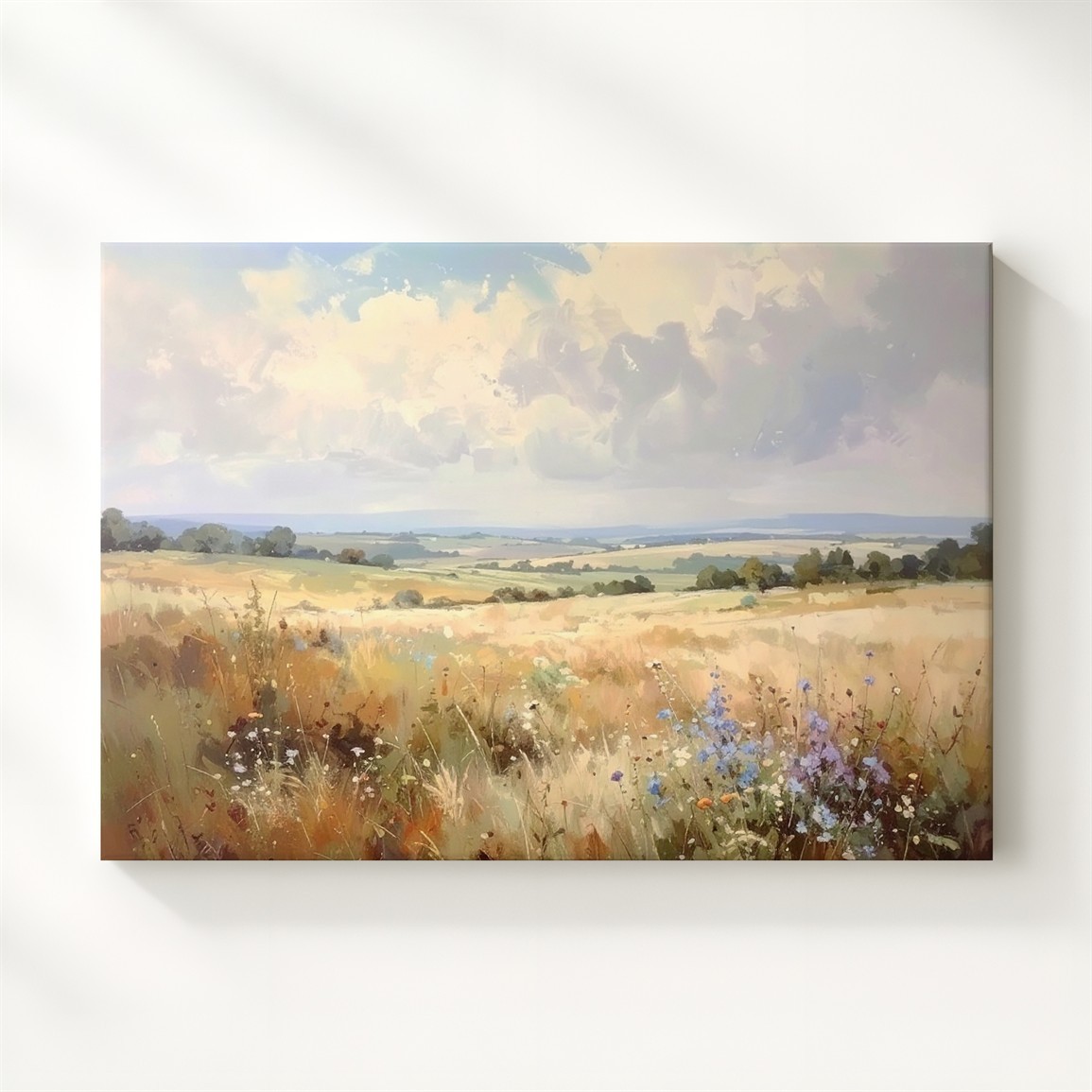 Wall Art Pastel Summer Meadow Canvas Soft Watercolor Countryside Landscape Art Wall Art Pastel Summer Meadow Canvas Soft Watercolor Countryside Landscape Art