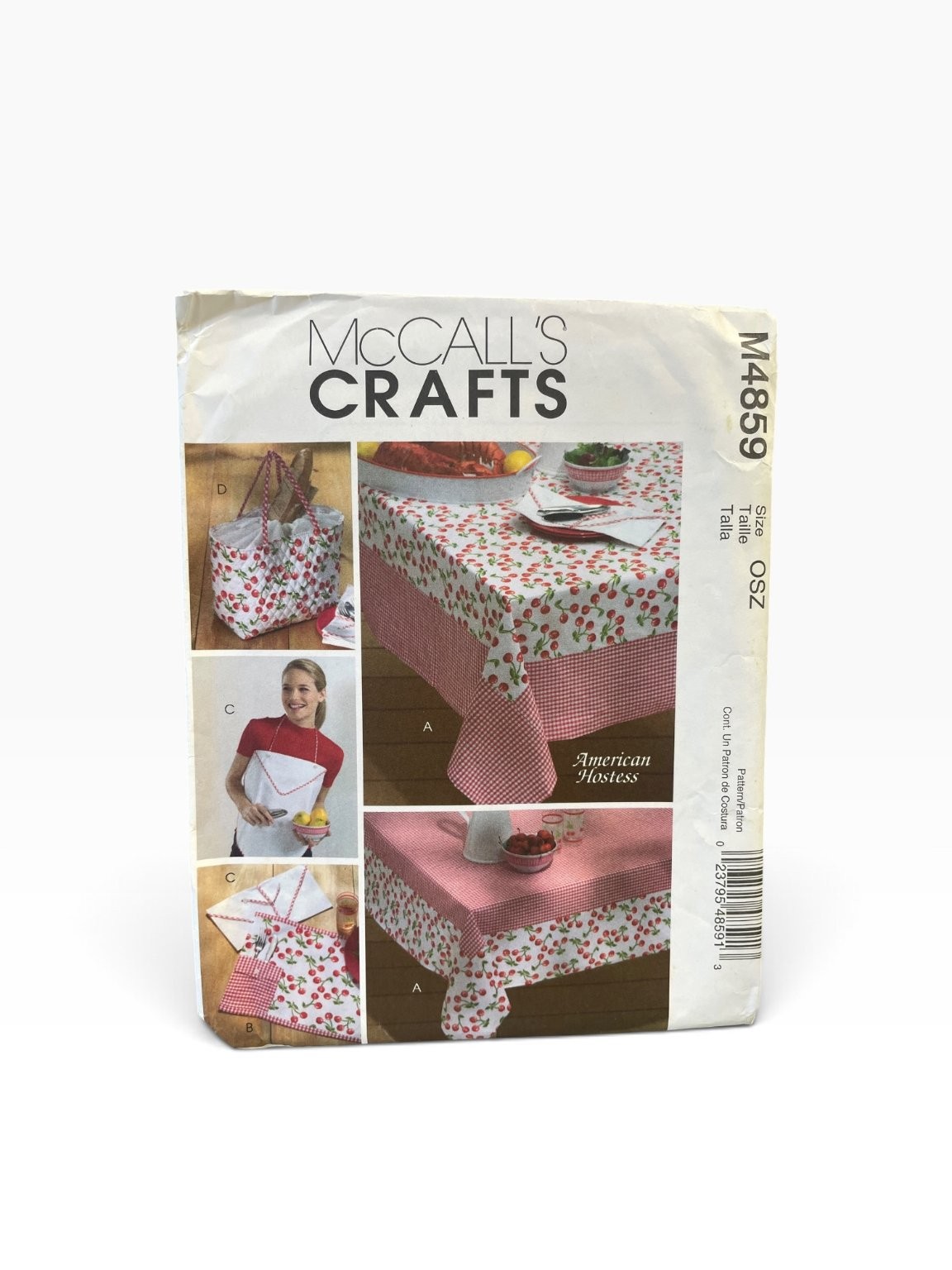 McCall\'s Crafts M4859 Tablecloth Apron Napkin Tote OSZ American Hostess