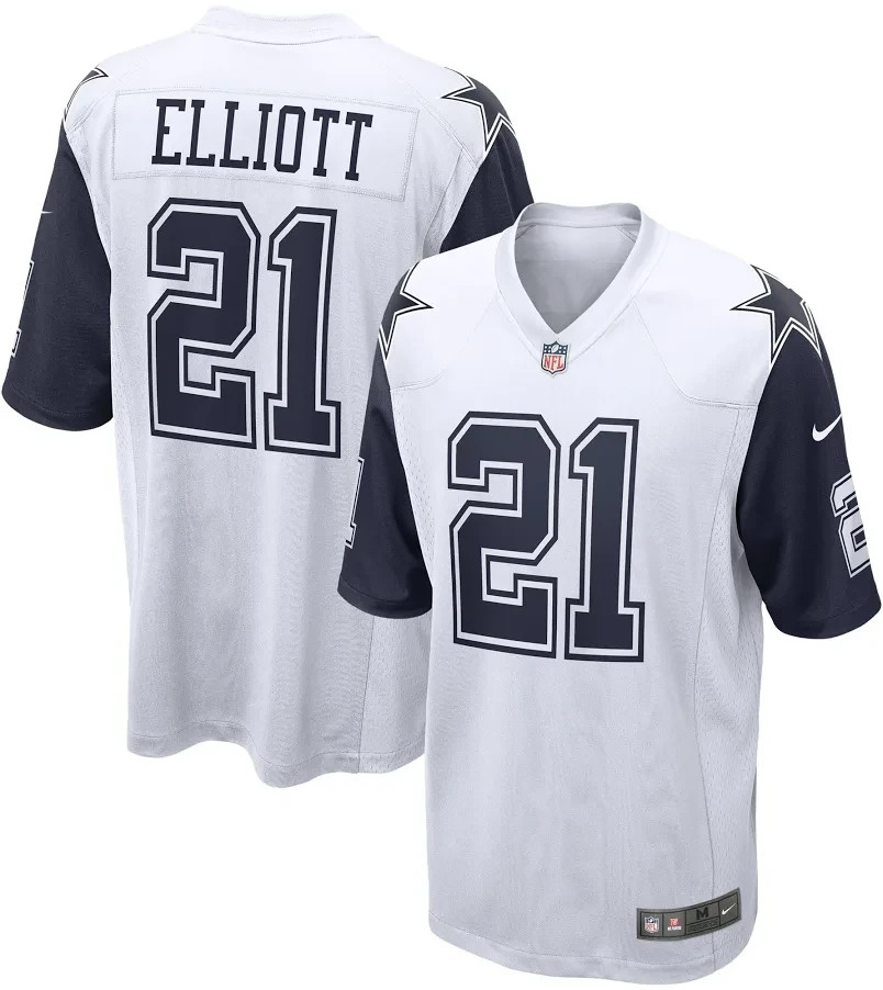Nike Dallas Cowboys Ezekiel Elliott #21 Alternate Game White Football Jersey Nike Dallas Cowboys Ezekiel Elliott #21 Alternate Game White Football Jersey