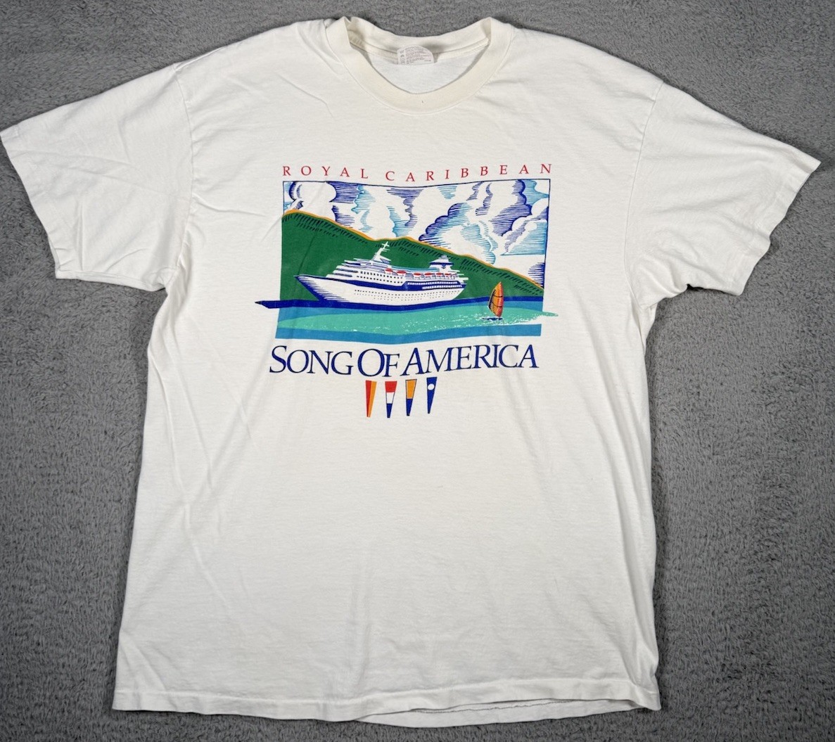 Vintage Royal Caribbean “Song Of America” Cruises Ship Graphic TShirt Adult XL Vintage Royal Caribbean “Song Of America” Cruises Ship Graphic TShirt Adult XL