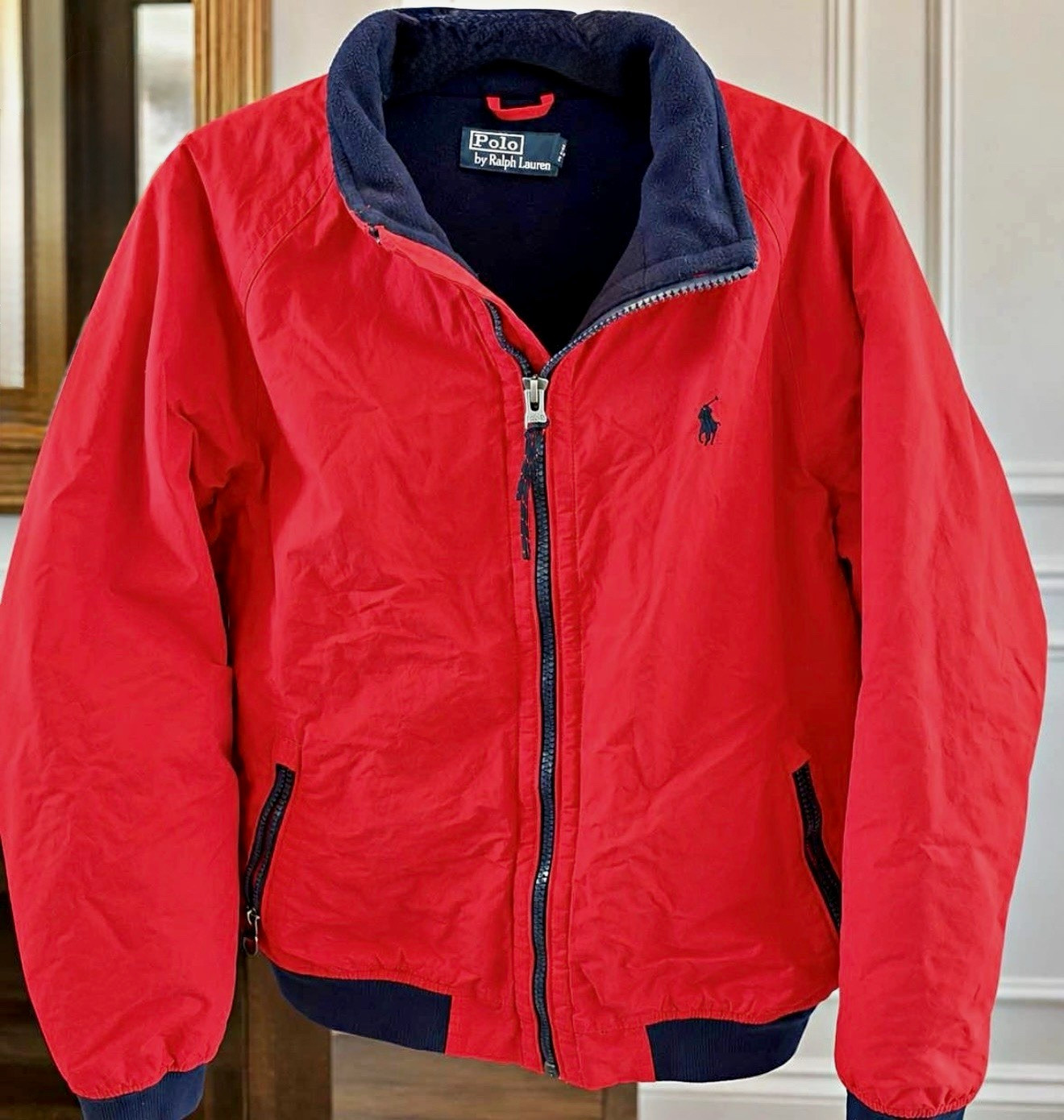 Polo Ralph Lauren-VTG-Portage Jacket-Red-Navy Blue Fleece Lined-2XL-Never Worn Polo Ralph Lauren-VTG-Portage Jacket-Red-Navy Blue Fleece Lined-2XL-Never Worn