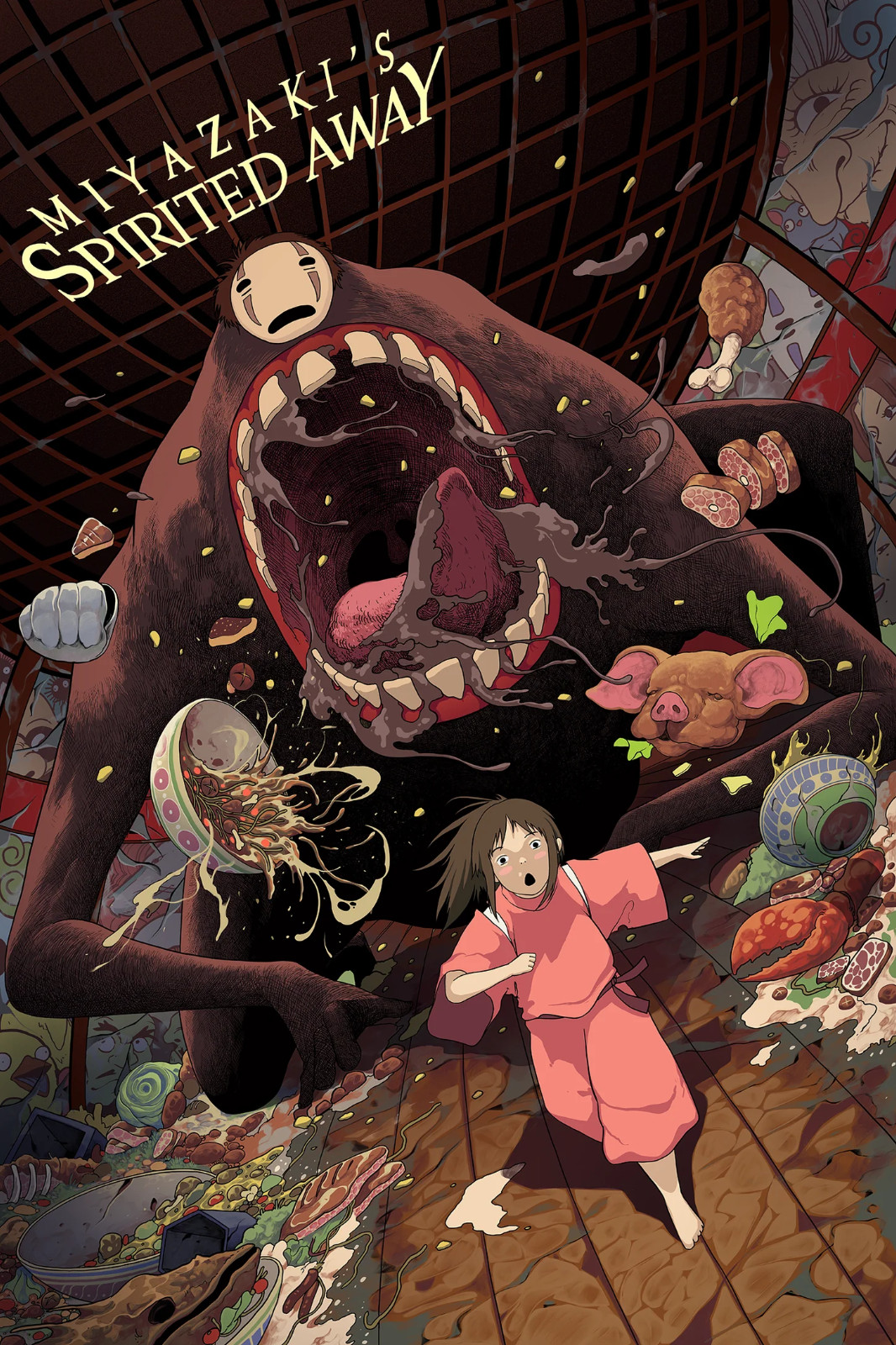 NEW BOTTLENECK GALLERY IAN PERMANA KAONASHI SPIRITED AWAY 24 x 36 PRINT LE 100 NEW BOTTLENECK GALLERY IAN PERMANA KAONASHI SPIRITED AWAY 24 x 36 PRINT LE 100