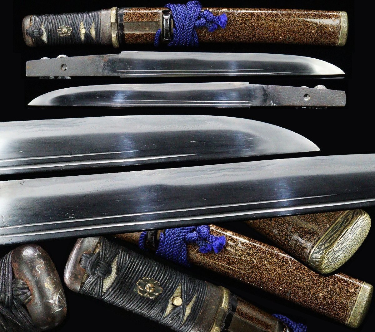 Japanese Samurai Sword Antique Tanto Lacquered Scabbard Mumei (Unsigned) 7.36 in