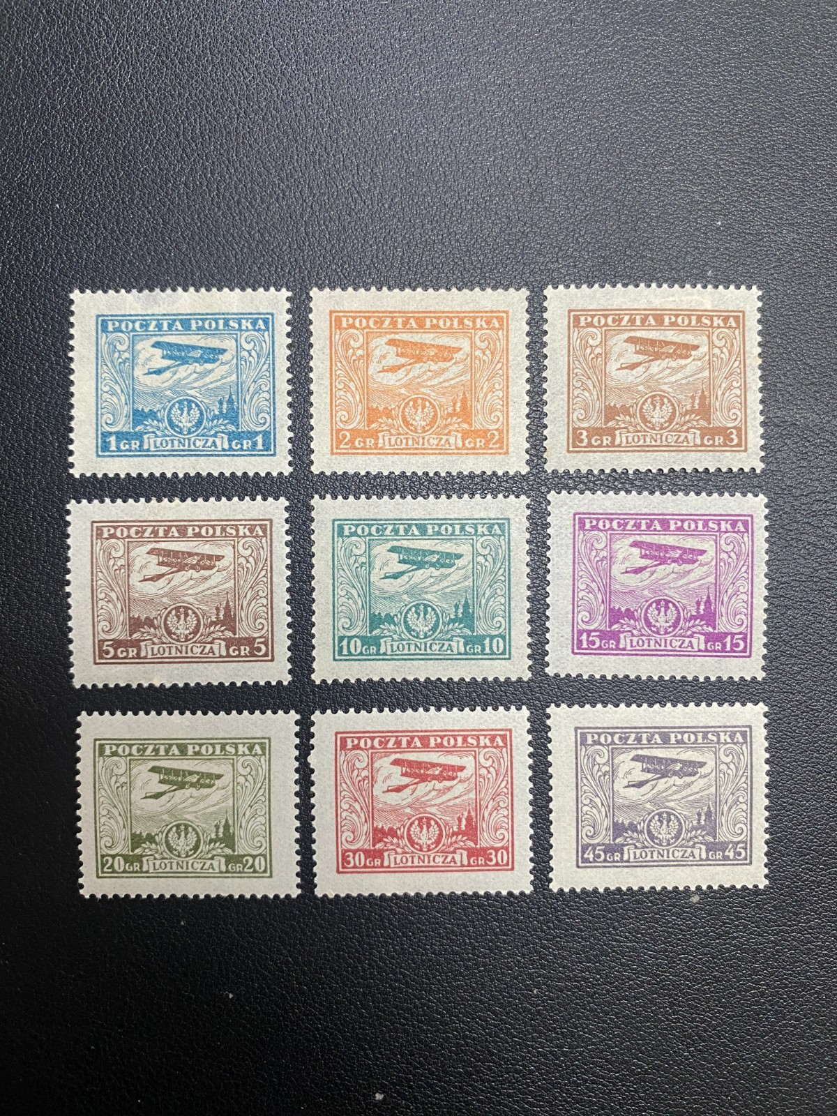 POLAND 1925 SC#C1-C9 MH 9V  CV$30.00 10-11