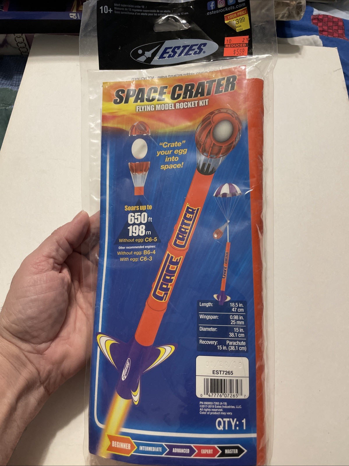 Estes Space Crater Flying Model Rocket Kit - #7265 New In Package 2017 Estes Space Crater Flying Model Rocket Kit - #7265 New In Package 2017