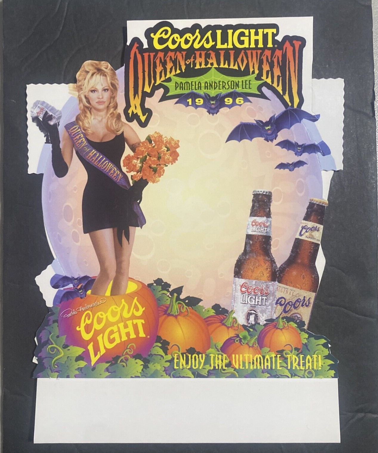1996 Coors Light Beer Pam Anderson Queen of Halloween Standup 6\ 1996 Coors Light Beer Pam Anderson Queen of Halloween Standup 6\