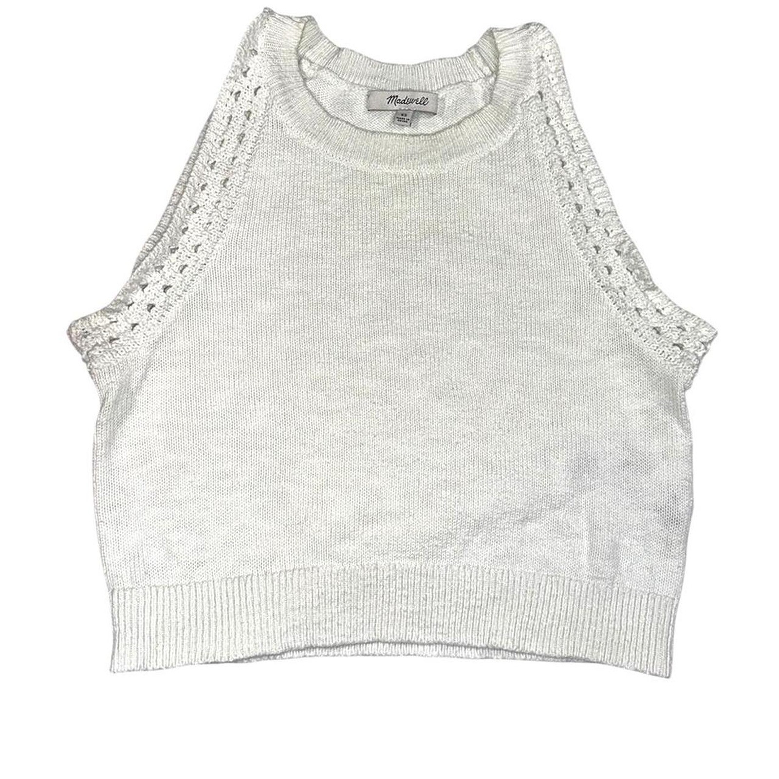 Madewell Women\'s White and Cream Crop-top Madewell Women\'s White and Cream Crop-top