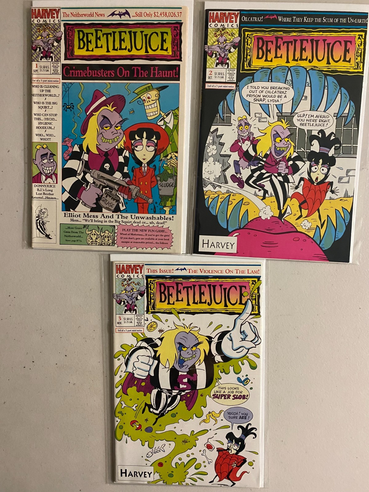 Beetlejuice Crimebusters on the Haunt set #1-3 Harvey (average 6.0 FN) (1992)