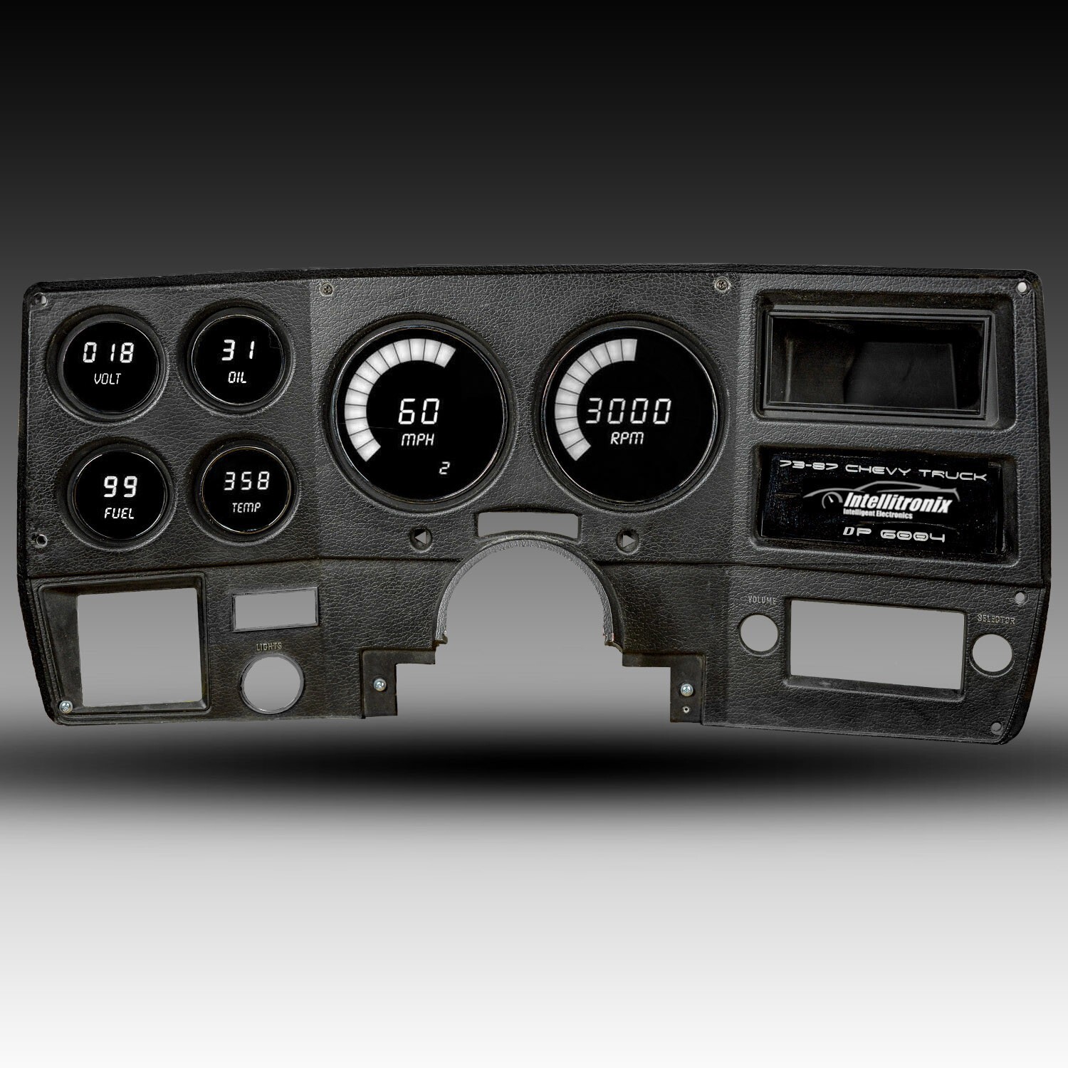 1973-1987 Chevy Truck Digital Dash WHITE LED\'s Intellitronix DP6004W Made In USA