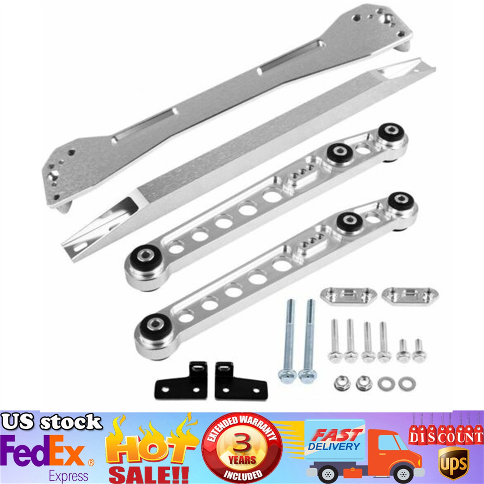 For 1996-2000 Honda Civic Rear Lower Control Arm Suspension Subframe Tie Bar Kit For 1996-2000 Honda Civic Rear Lower Control Arm Suspension Subframe Tie Bar Kit