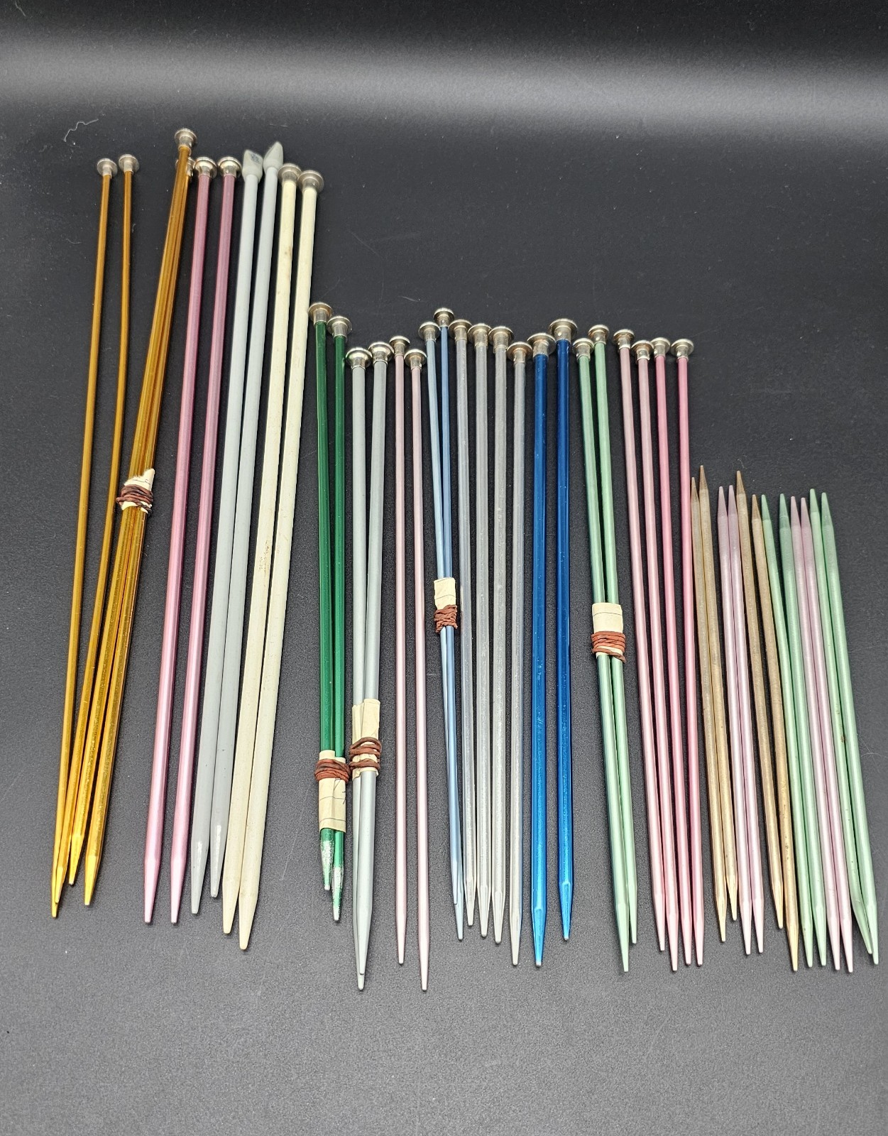 Lot of Vintage Susan Bates & Boyle Knitting Needles , Metal,  & Plastic W/BOX
