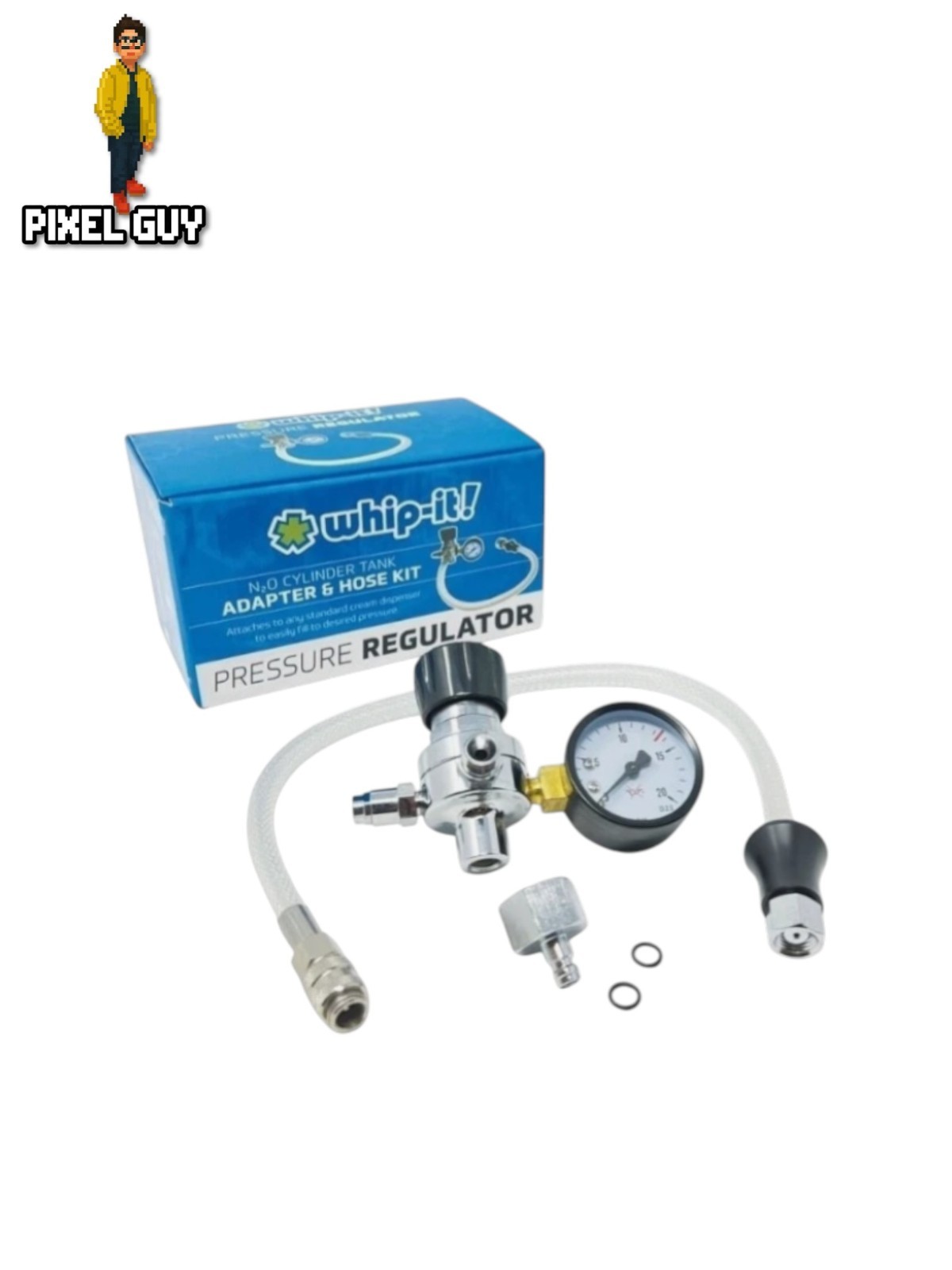 Whip-It Whipped Cream Pressure Regulator Valve with Adapter & Hose Line Whip-It Whipped Cream Pressure Regulator Valve with Adapter & Hose Line