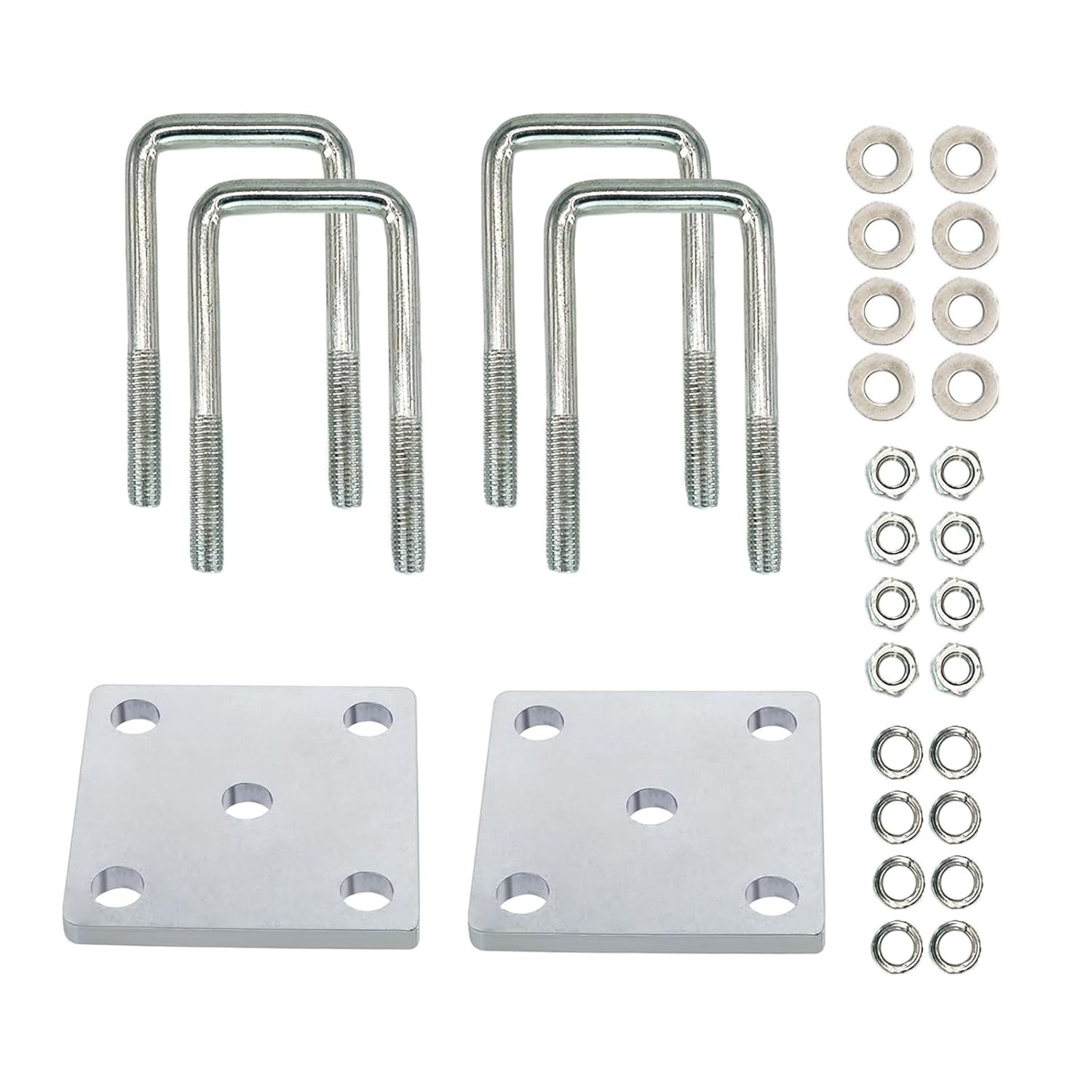 2Pcs Square U-Bolt Kit for Boat Trailer Axle Leaf Springs Trailer Leaf Spring 2Pcs Square U-Bolt Kit for Boat Trailer Axle Leaf Springs Trailer Leaf Spring