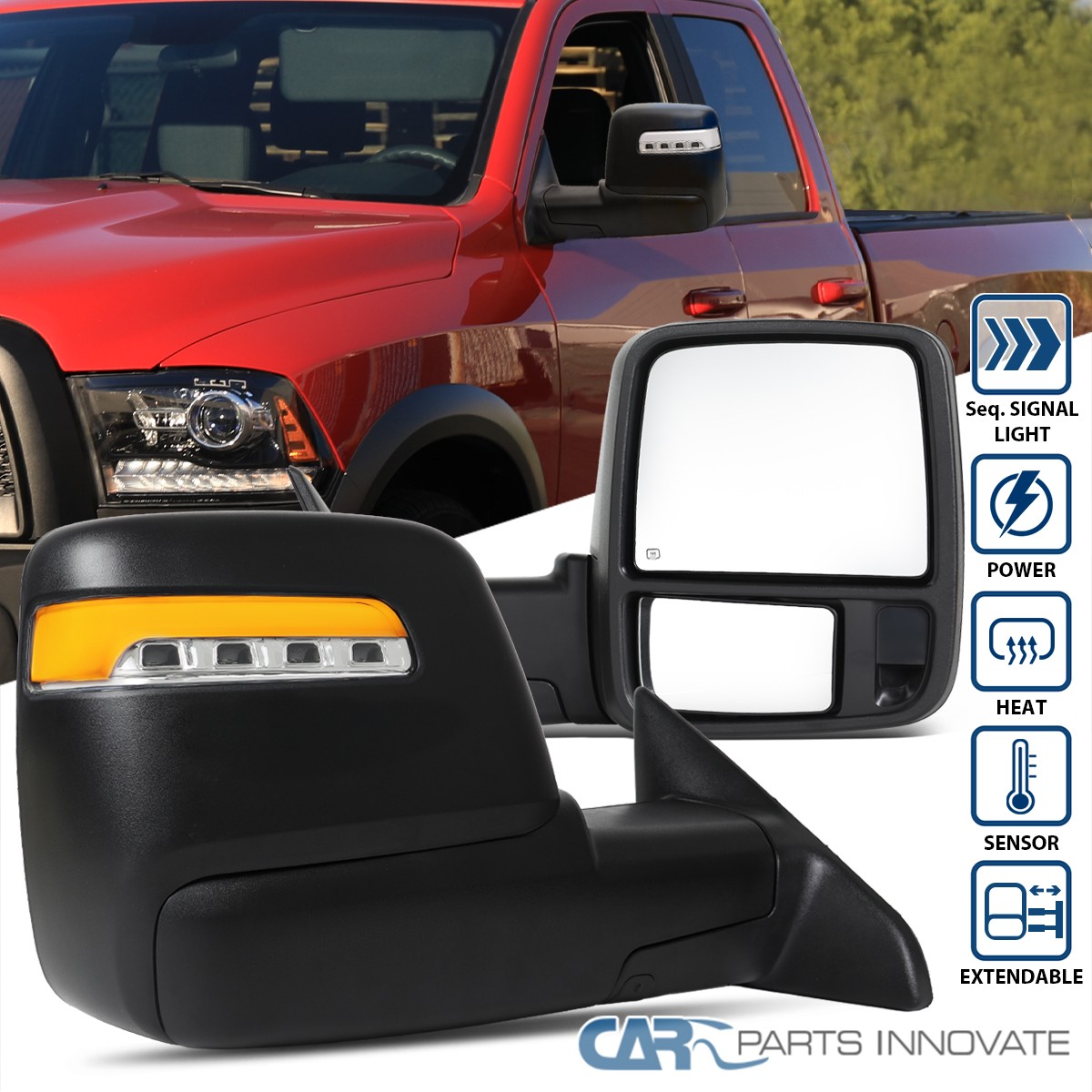 Power Heated Tow Mirrors Fits 2009-2018 Ram 2023 Style LED Sequential Signal