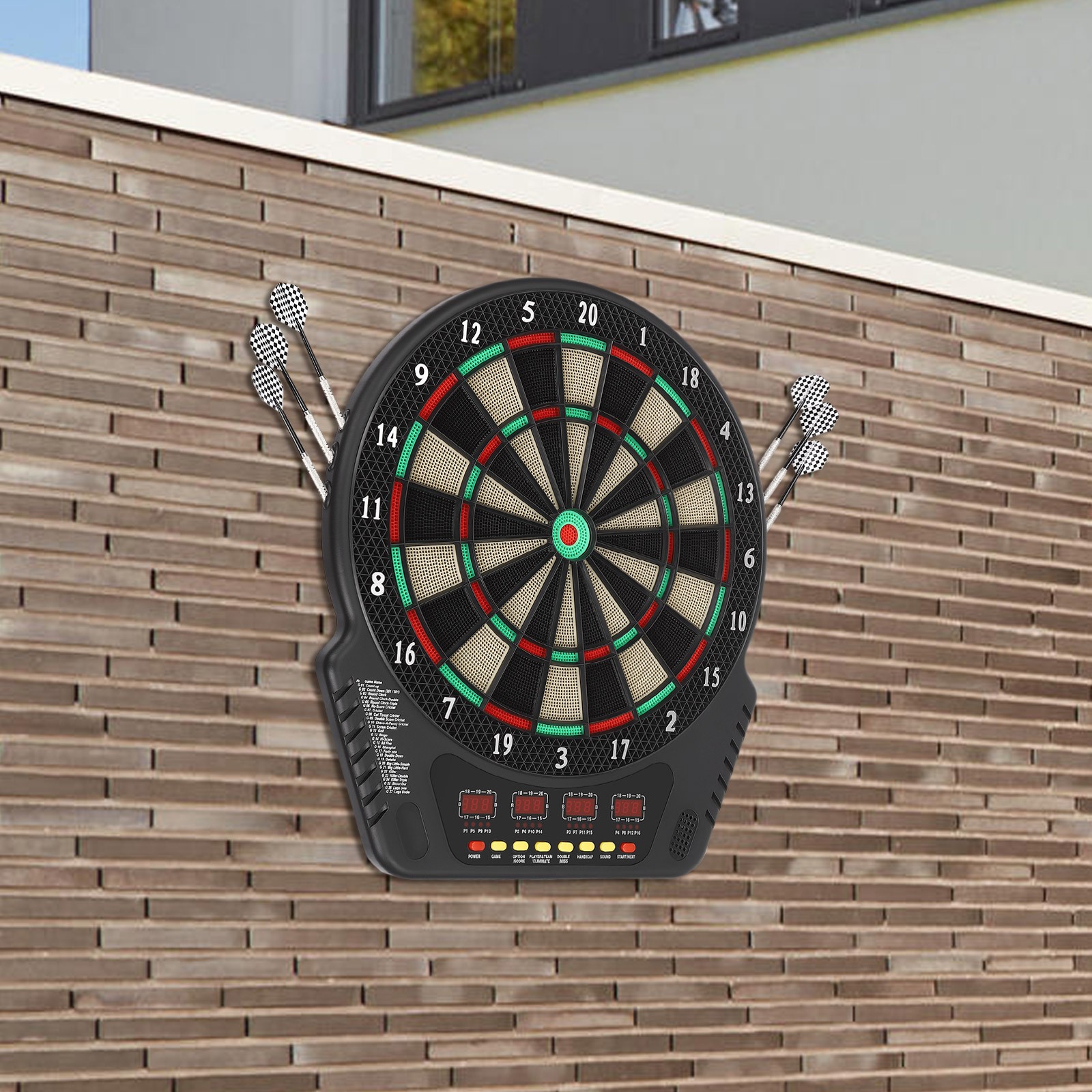 Electronic Dart Board with 27 Game Modes, LED Screens & Soft Tip Darts