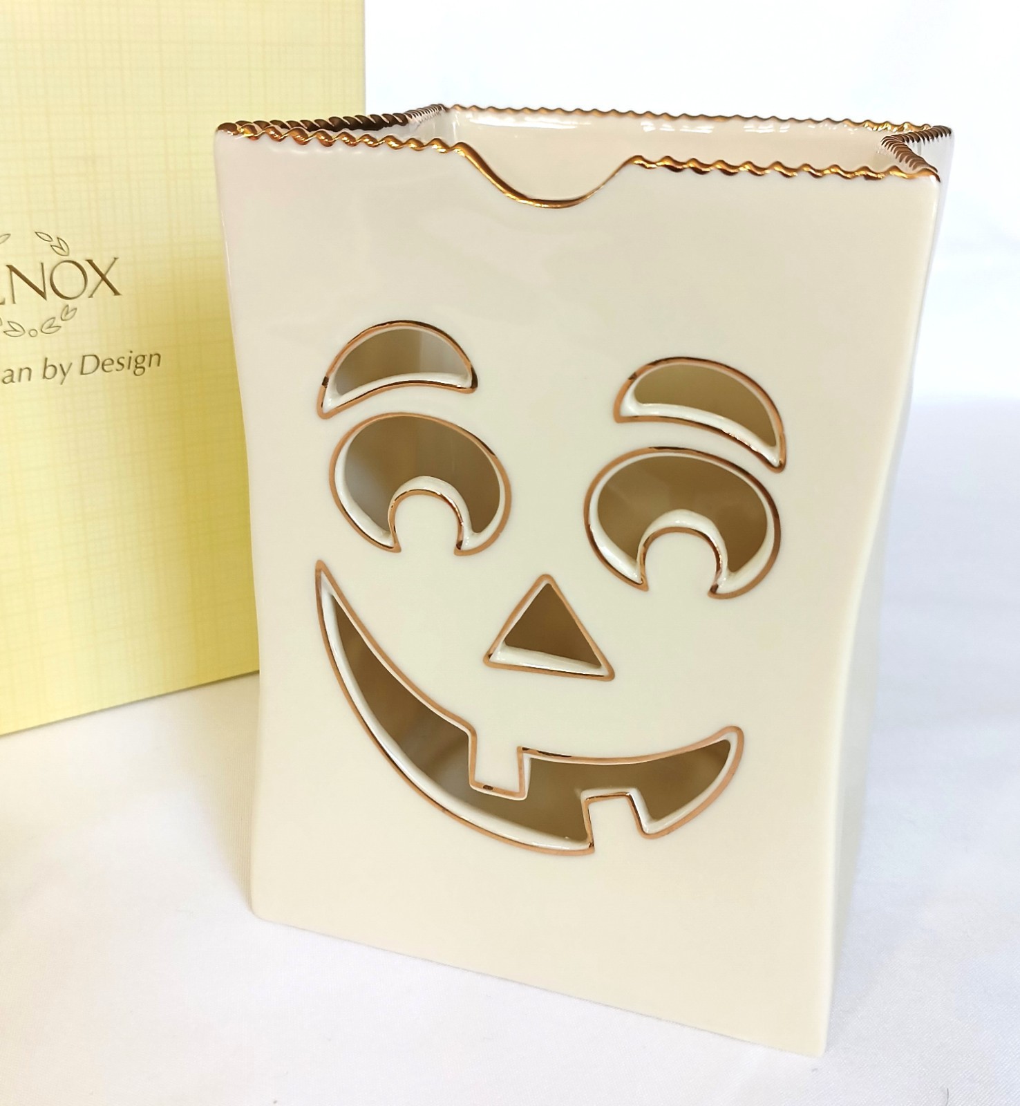 LENOX The Silly Luminary Porcelain Halloween Jack O Lantern Candle Holder in Box