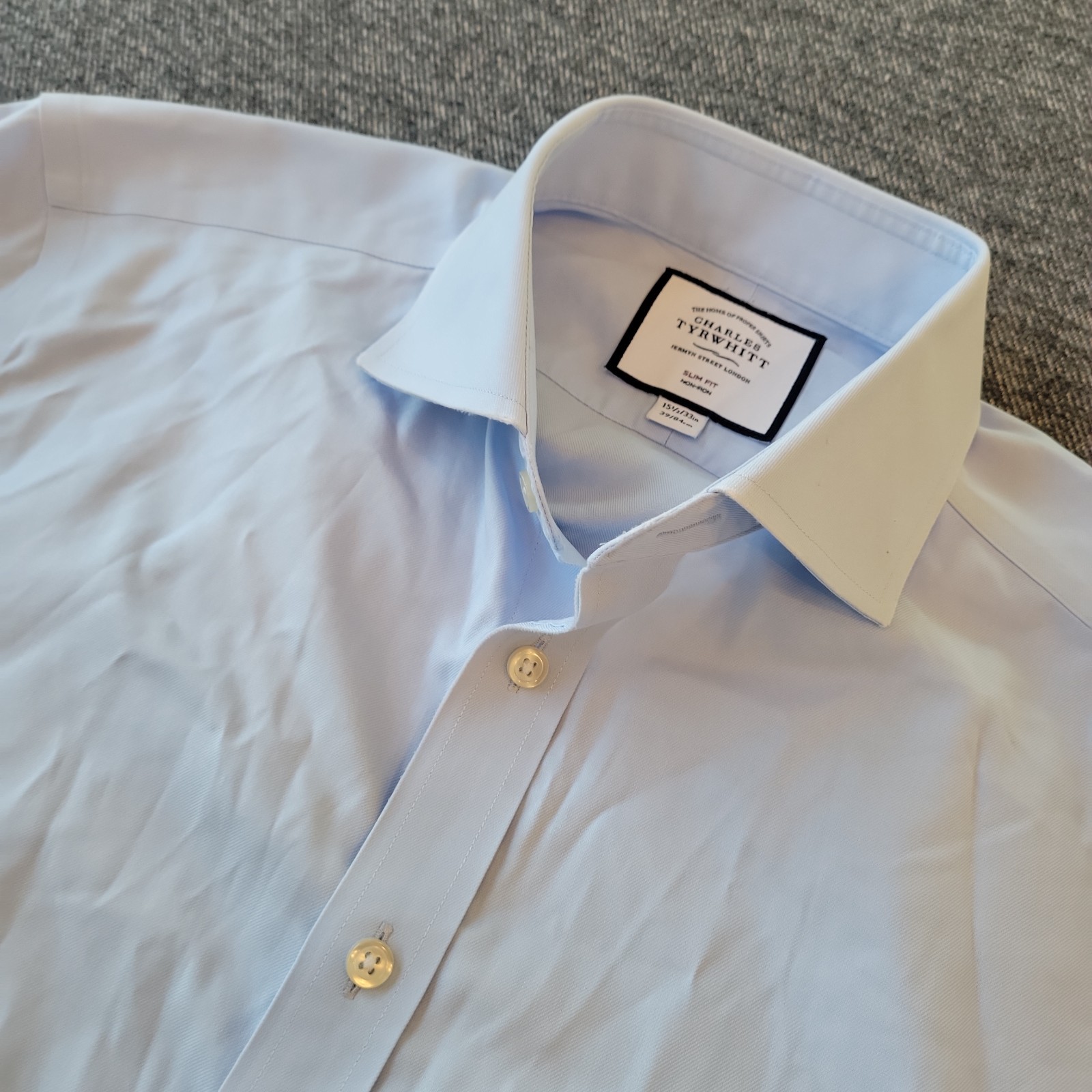 Charles Tyrwhitt Dress Shirt Men\'s 15.5 33 Slim Fit Blue Non Iron Button Up Charles Tyrwhitt Dress Shirt Men\'s 15.5 33 Slim Fit Blue Non Iron Button Up