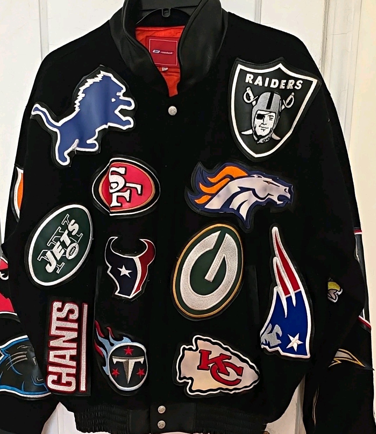 Reebok JEFF HAMILTON Leather and wool Vintage  TEAM PATCH Jaclet MXL