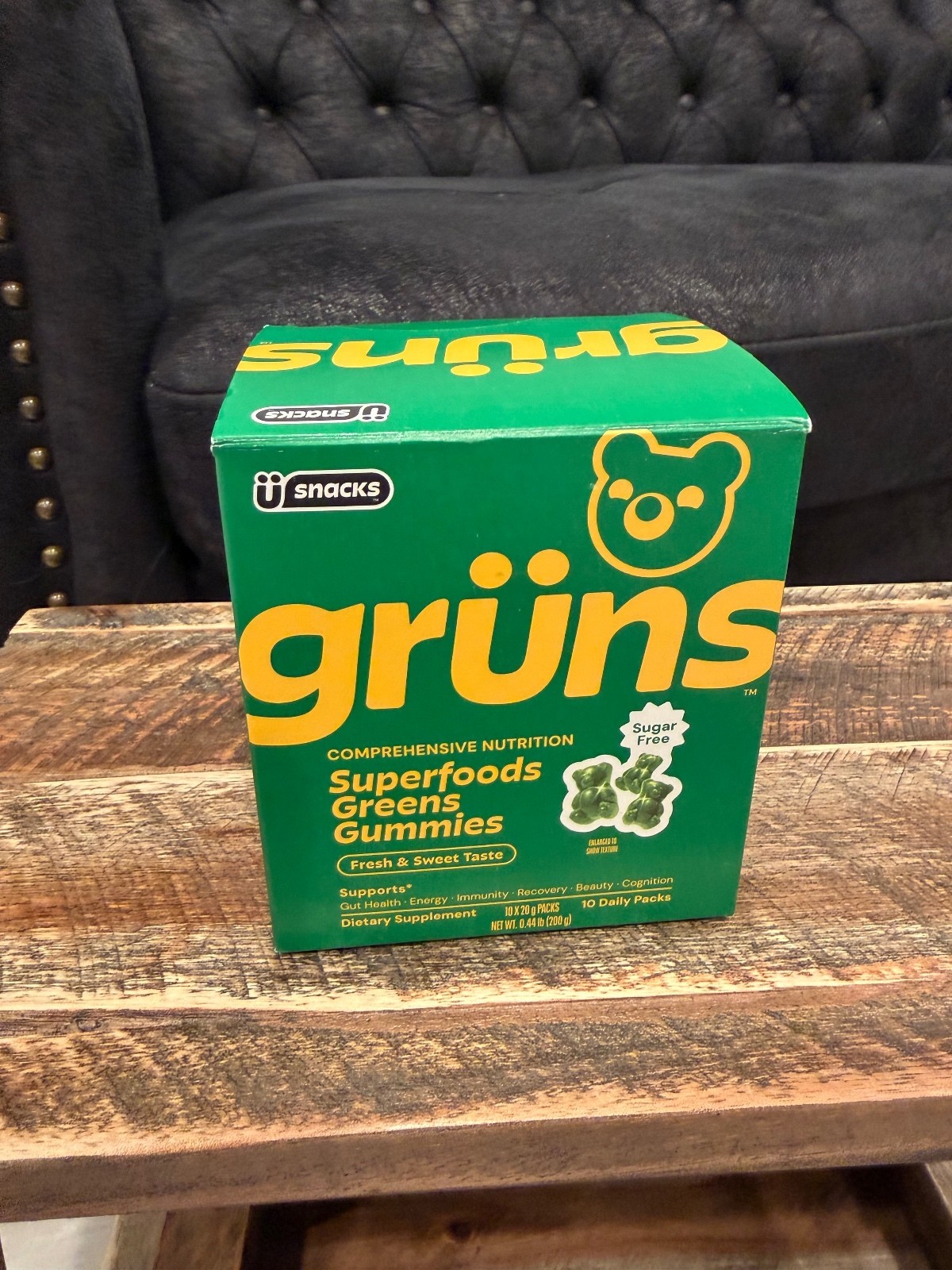 Grüns Superfoods Greens Gummies - Fresh & Sweet Taste, Sugar Free, 10 Daily Pack Grüns Superfoods Greens Gummies - Fresh & Sweet Taste, Sugar Free, 10 Daily Pack