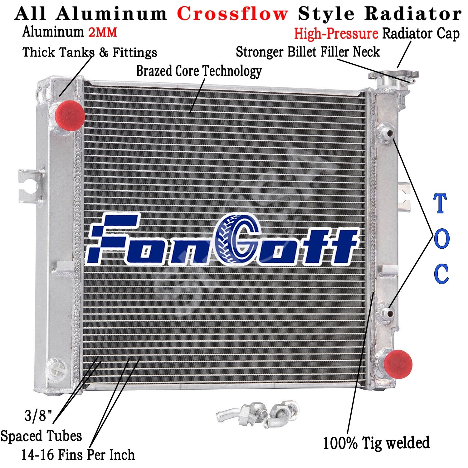 16420U128171 3-Row Radiator For 1990-2011 Toyota Forklift 16410U220071