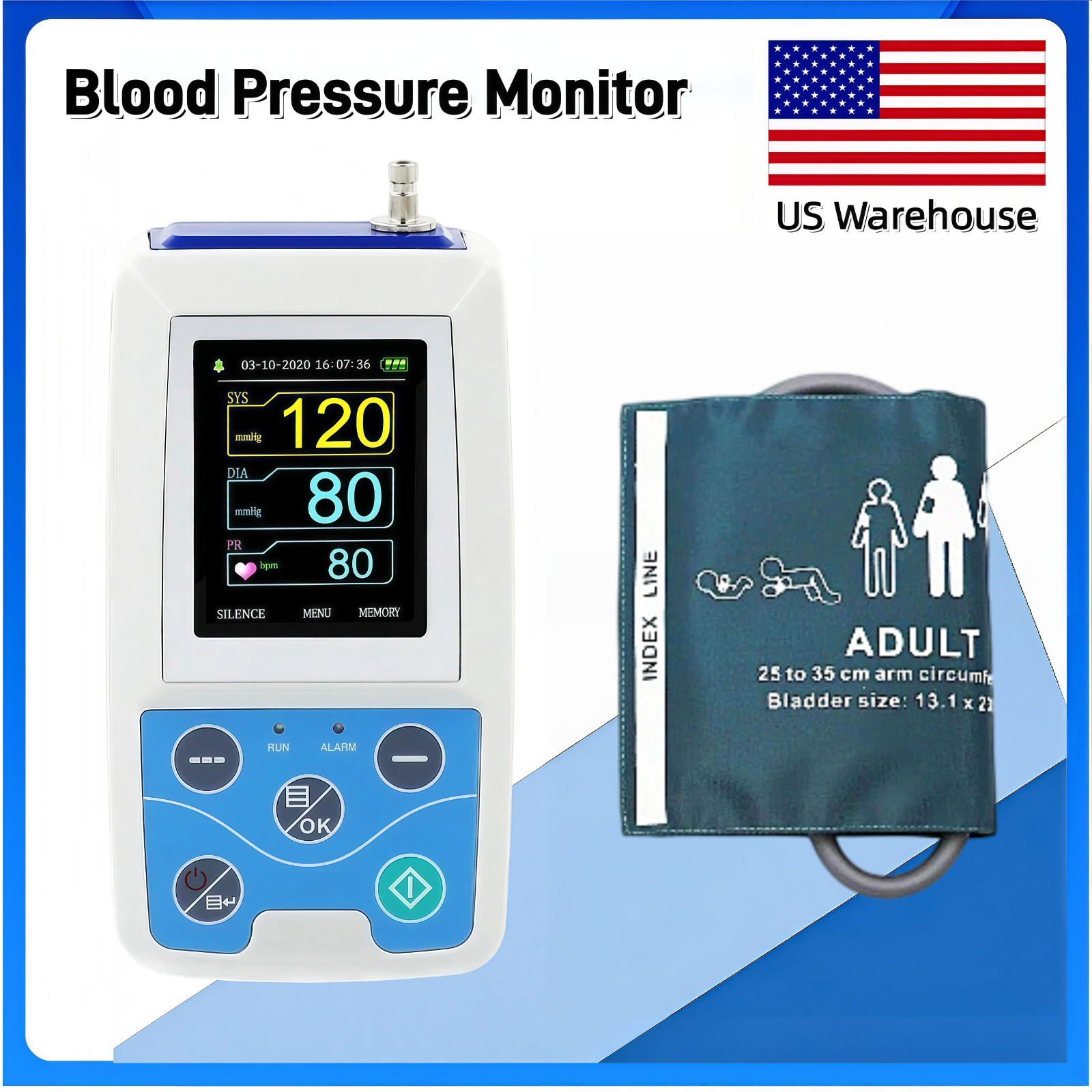 Ambulatory Blood Pressure Monitor, 24 Hours NIBP Holter | US Warehouse Ship