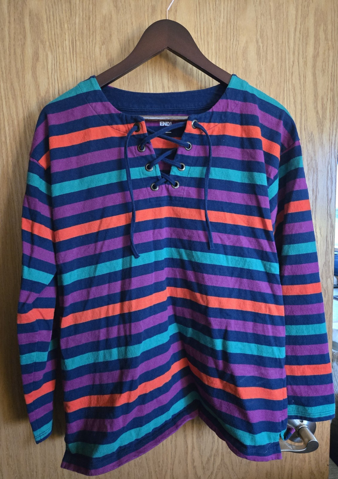 Lands\' End Multi-color Striped Heavy Weight Tunic Lace Up Size S/P