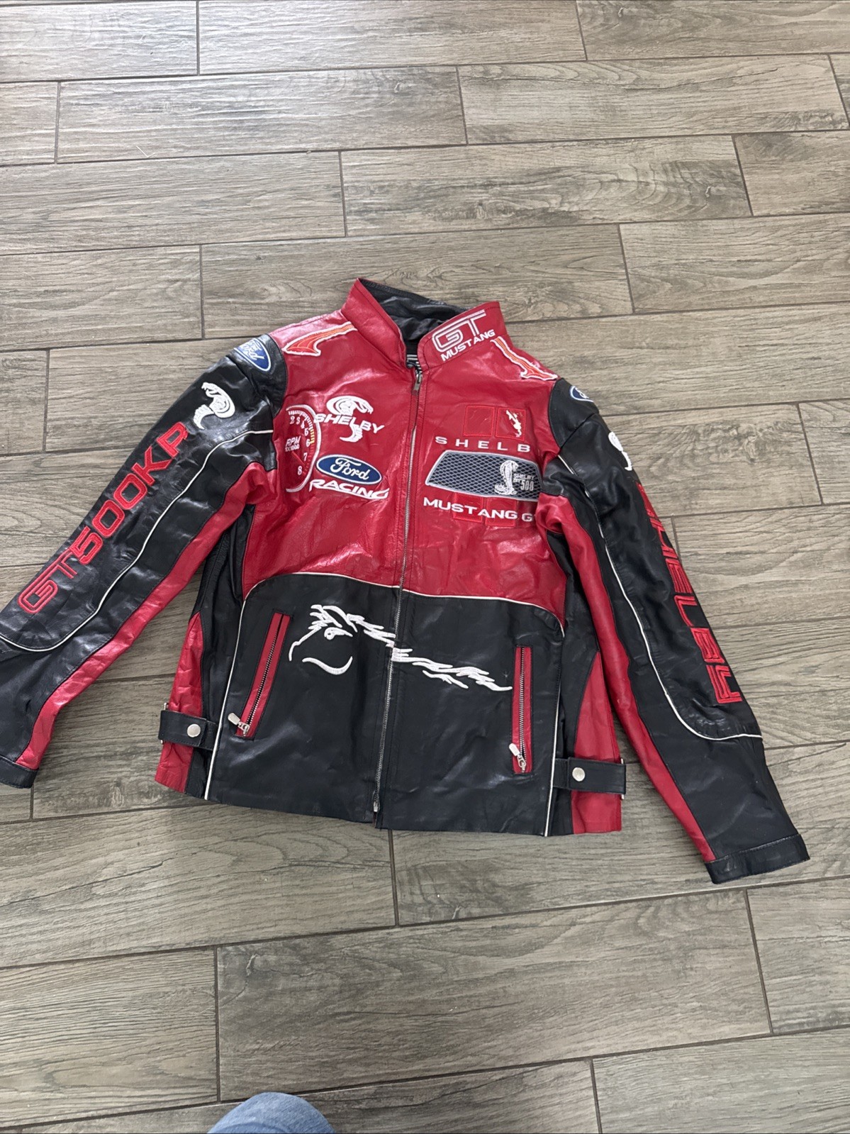 Rare Vintage Shelby Cobra GT-500 Leather Jacket Circa 1968-70Large Full Zip