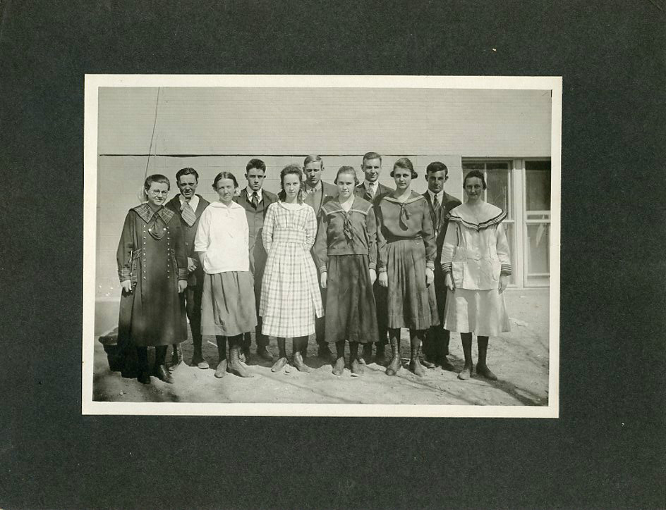 Antique Matted Photo-1921 Class Photo-PARKS Family Lady Graduation-Group of 11