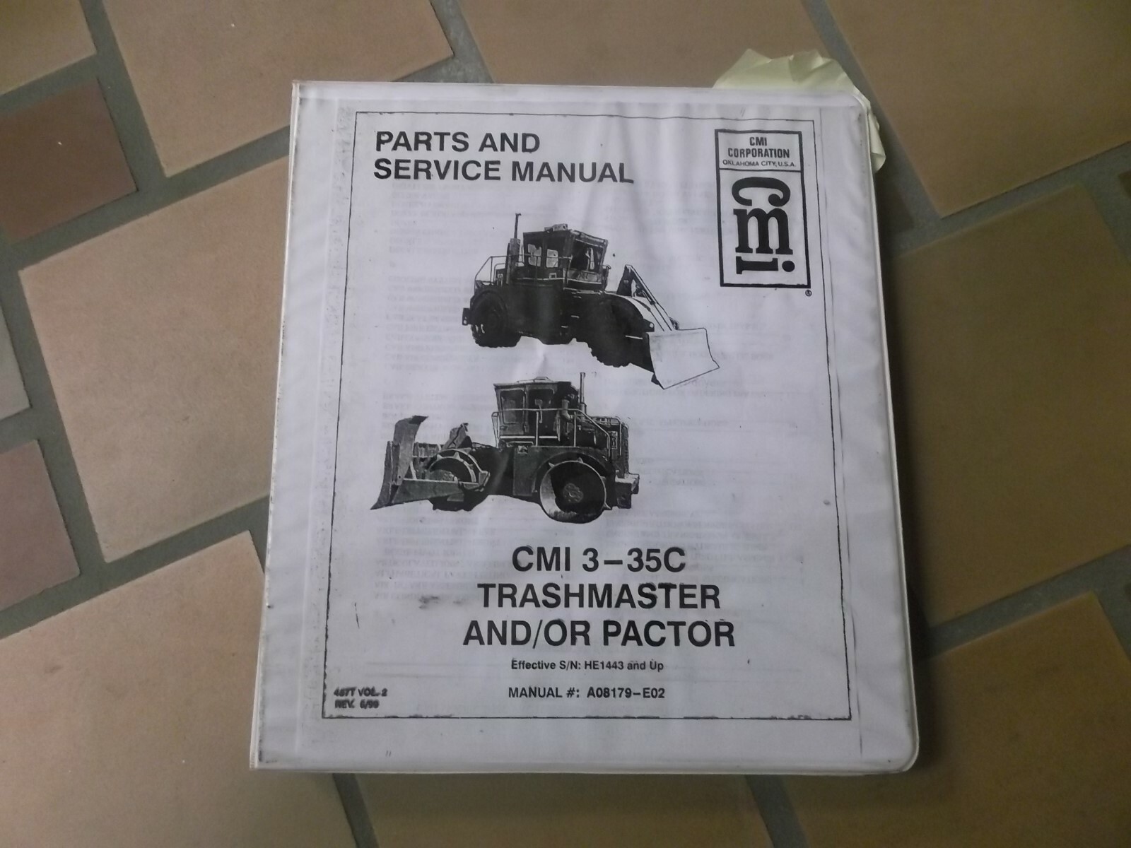 CMI Terex 3-35C Sanitary Landfill Compactor Crawler Dozer Parts Catalog Manual