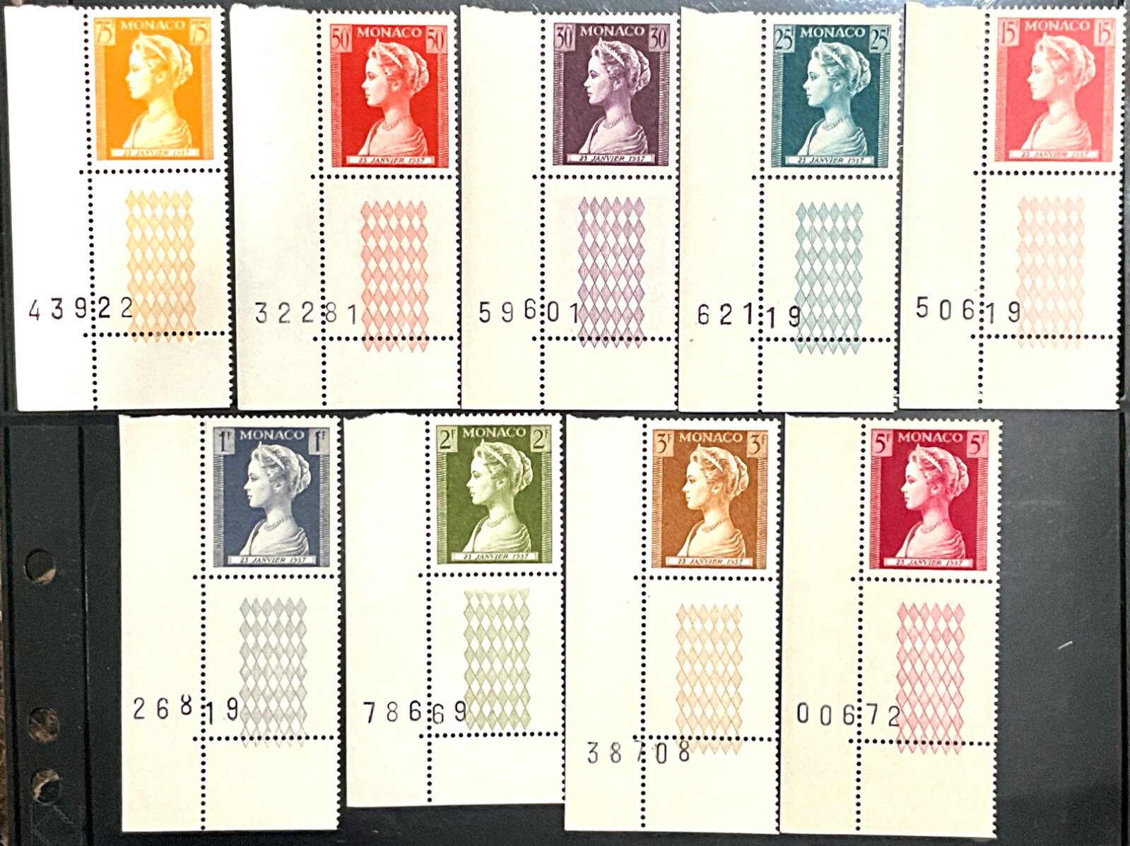 [OOS] Monaco #YT0478-YT486 MNH 1957 Princess GracePatriciaCarolineKelly[391-399]