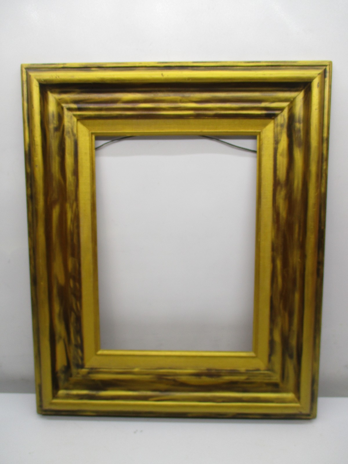 Vtg/Old Large~Wide Wood Gold & Black Picture/Art Frame Fits 11