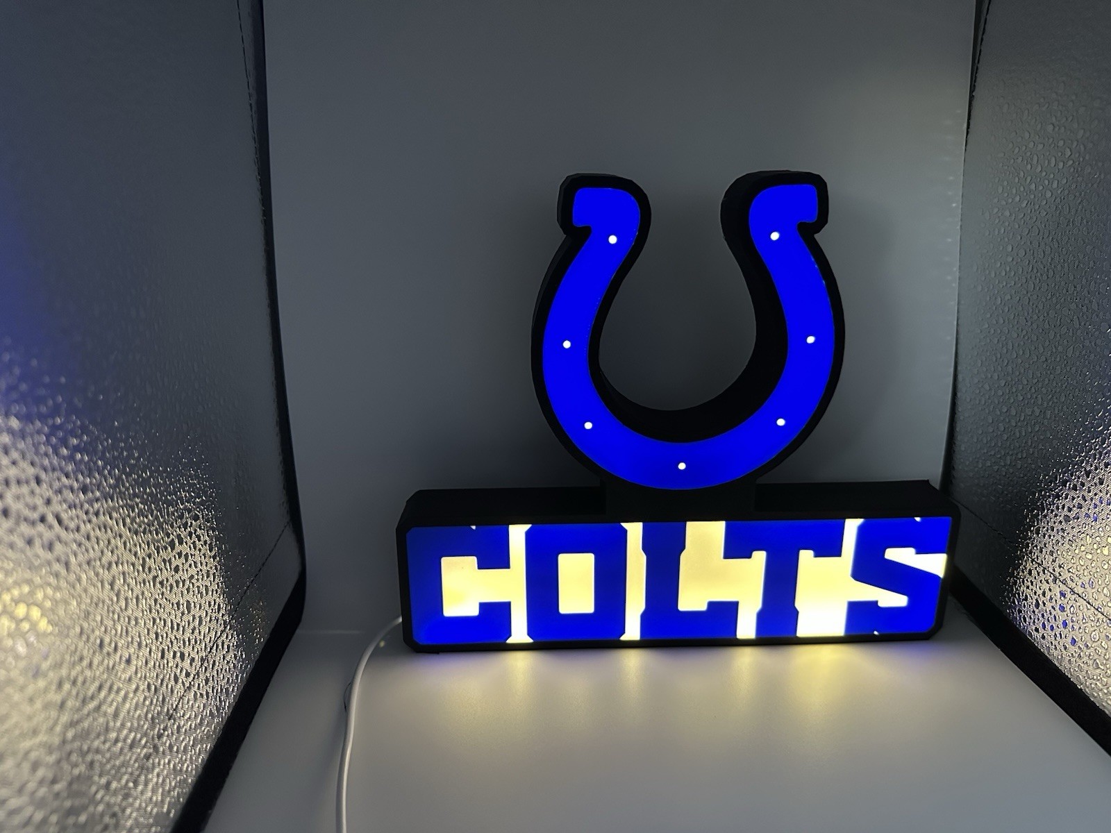 Indianapolis Colts NFL Display | 3D Printed Decor | USB Illuminated Sign