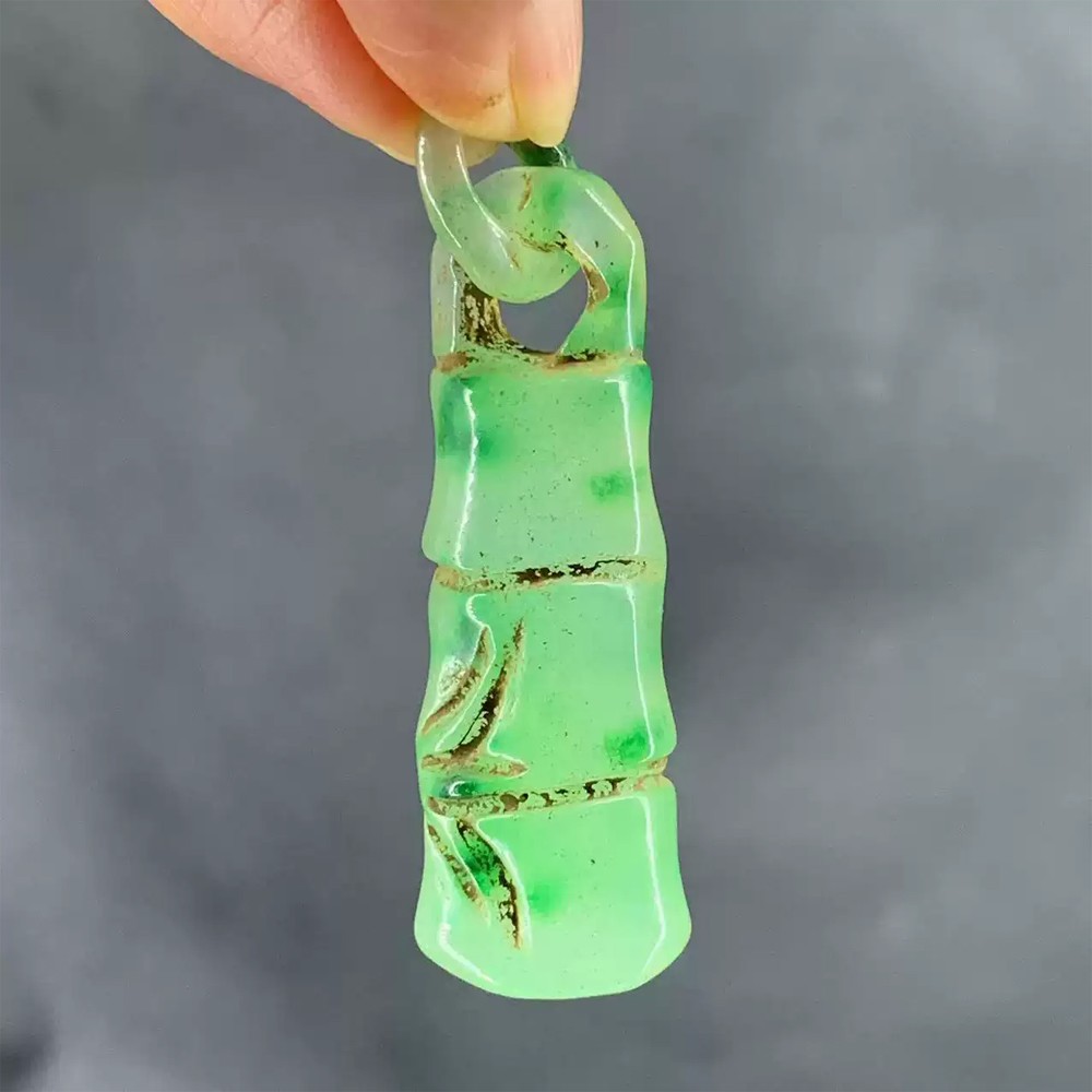 Qing Dynasty Old Jade Bamboo Joint Ancient Jade Antique Pendant Decoration Hot