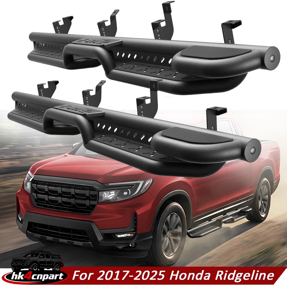 For 2017-2026 Honda Ridgeline Crew Cab Steel Running Boards Nerf Bars Side Step