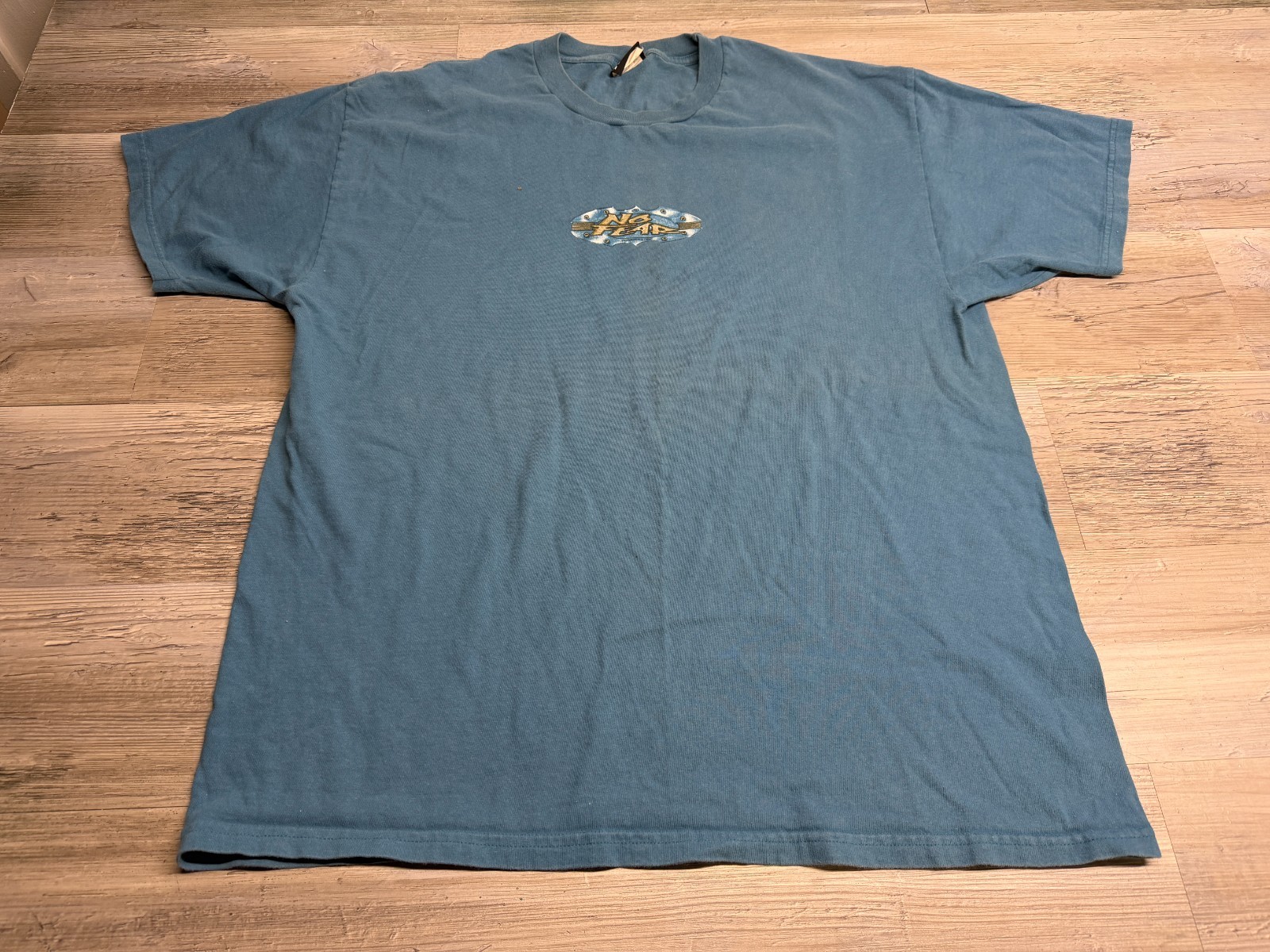 Vintage No Fear T Shirt Mens XL Metal Rivets Spell Out Logo Double Sided Y2K