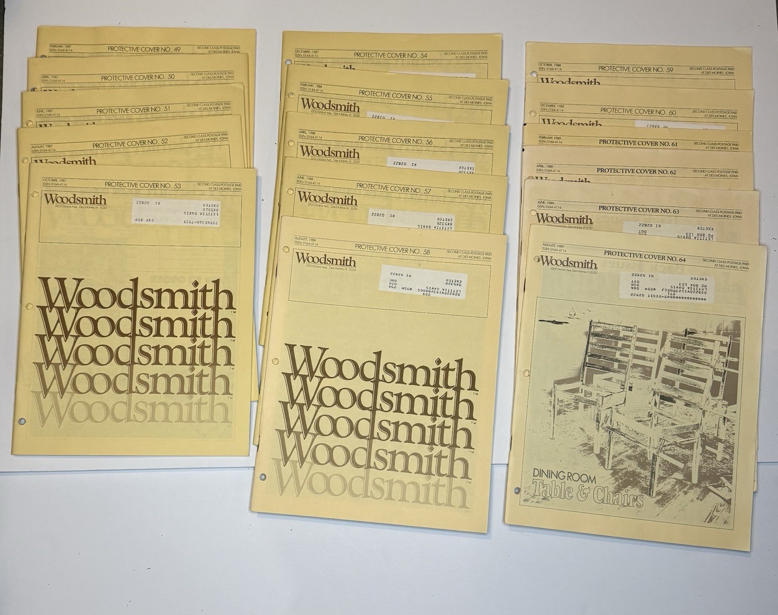 Lot of 16 Woodsmith Woodworking Magazines Issues 49-64 Vintage 1987-1989 Lot of 16 Woodsmith Woodworking Magazines Issues 49-64 Vintage 1987-1989