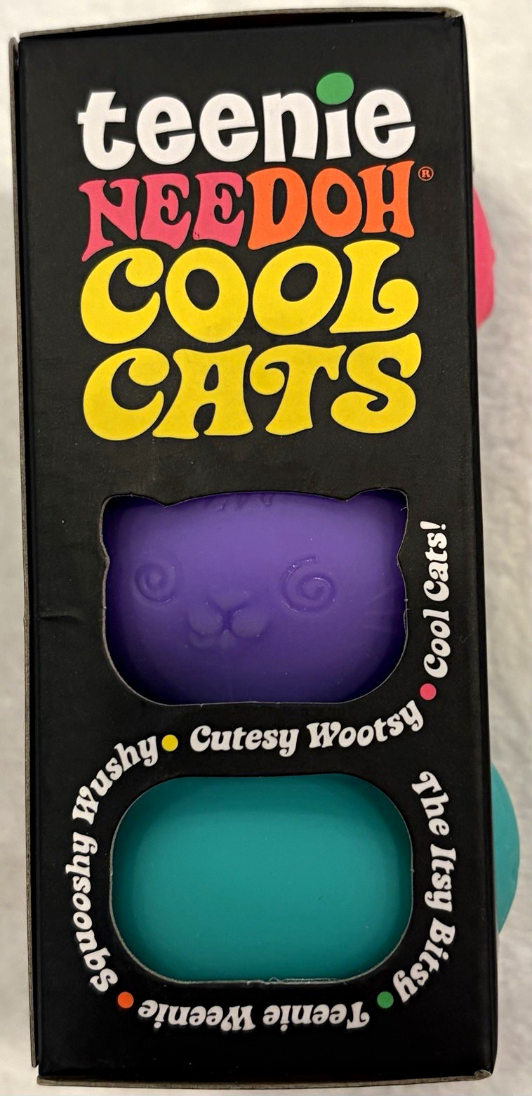 Schylling Teenie NeeDoh Cool Cats Squishy Squeeze Ball 3 Pack Gel 26065HY