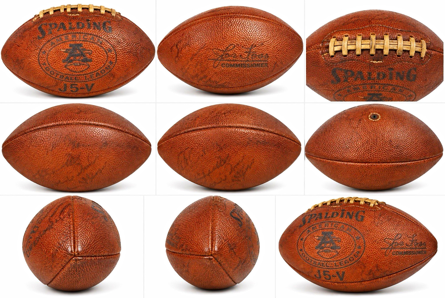 Vintage Spalding J5-V AFL Football Joe Foss Commissioner 1960s -  AUTOGRAPHED