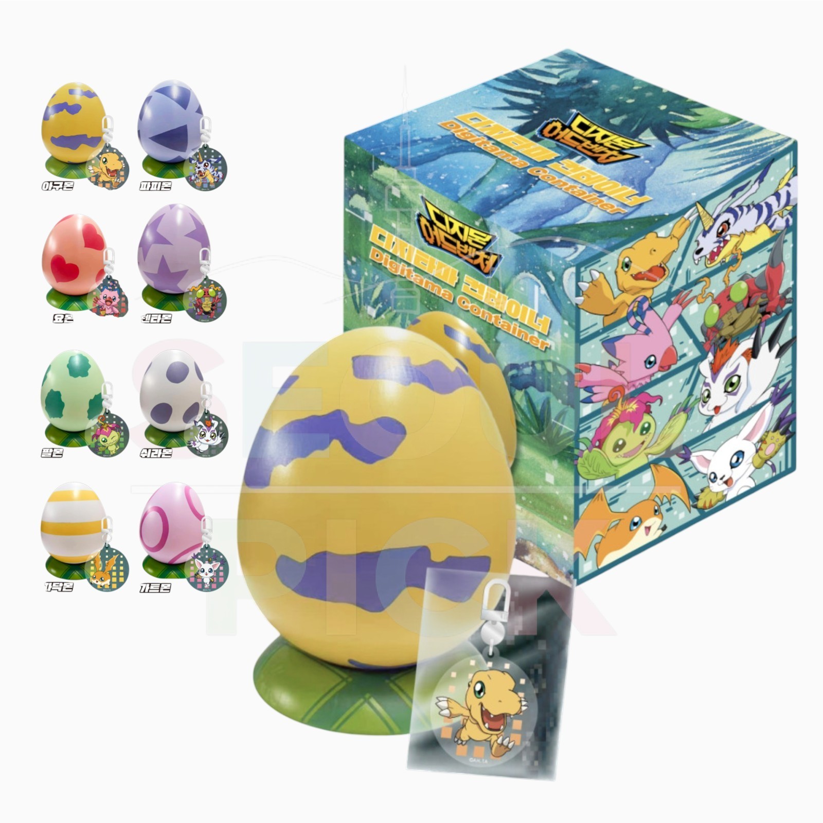 [PRE-ORDER] Digimon Digitama Popcorn Bucket & Keychain MEGABOX Korea Random 1/8