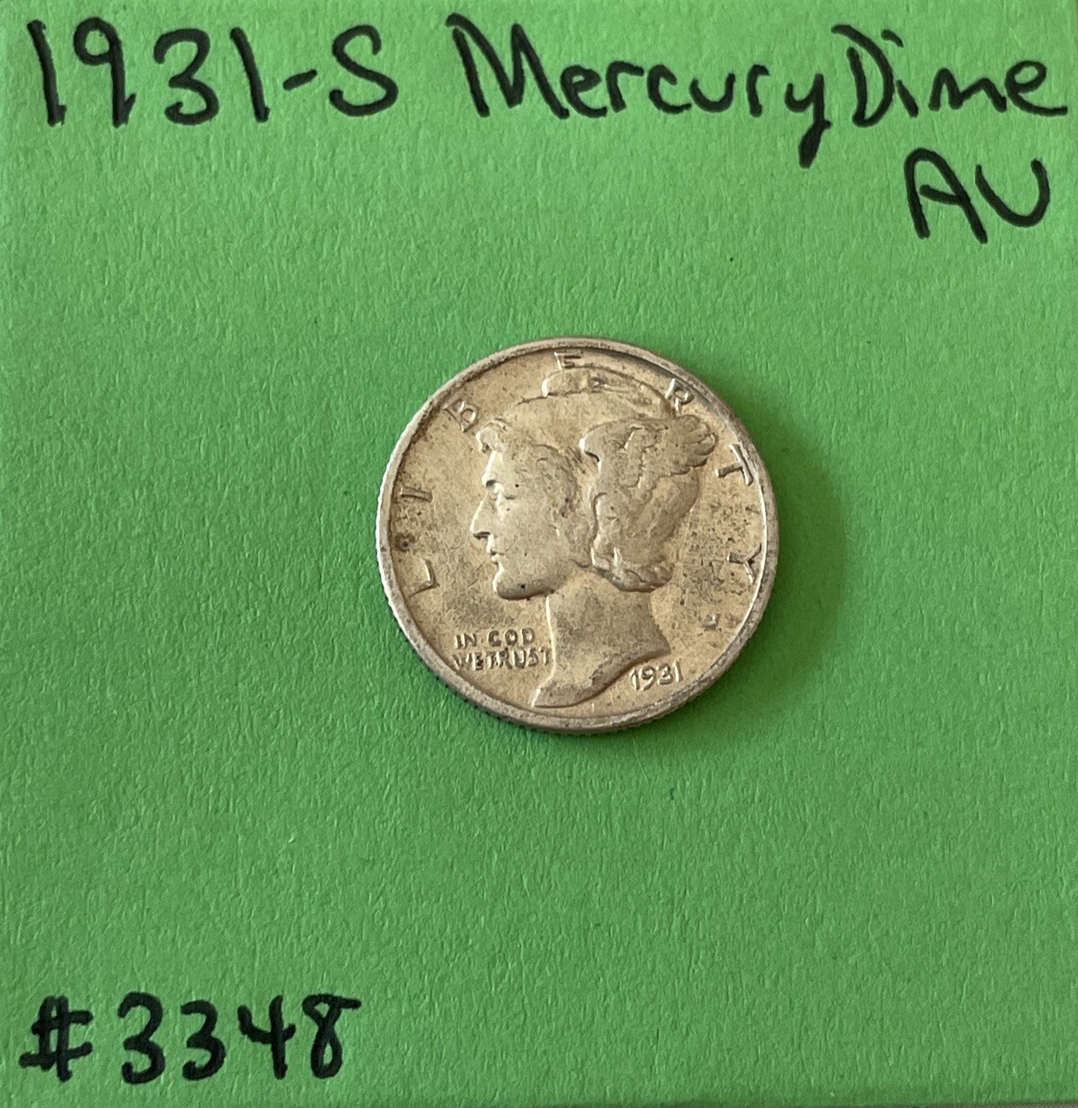 1931 S Mercury Dime AU About Uncirculated US Silver Coin 10c