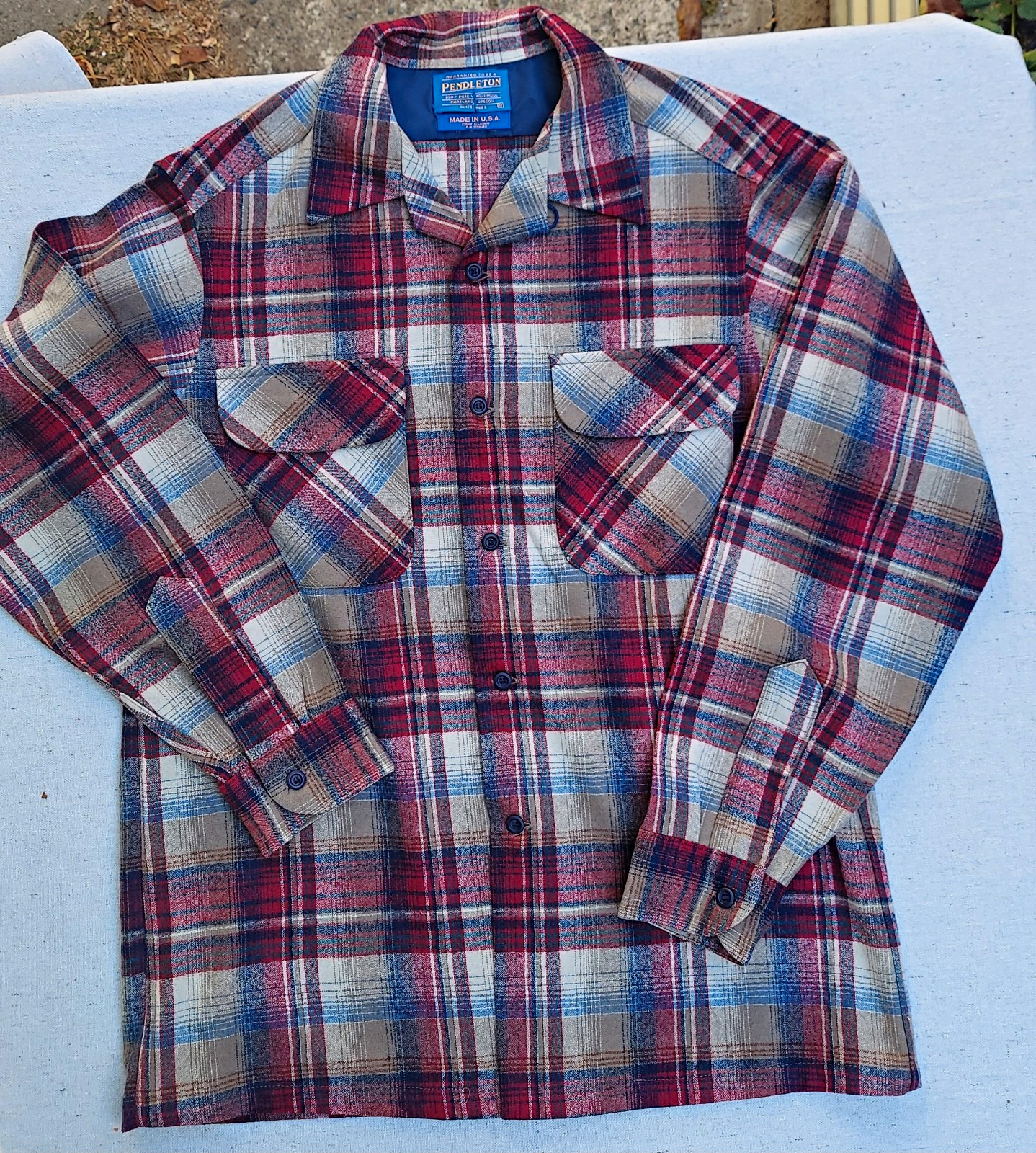 Vintage 90\'s Pendleton Wool Plaid Flannel Original Board Shirt Men\'s M Vintage 90\'s Pendleton Wool Plaid Flannel Original Board Shirt Men\'s M