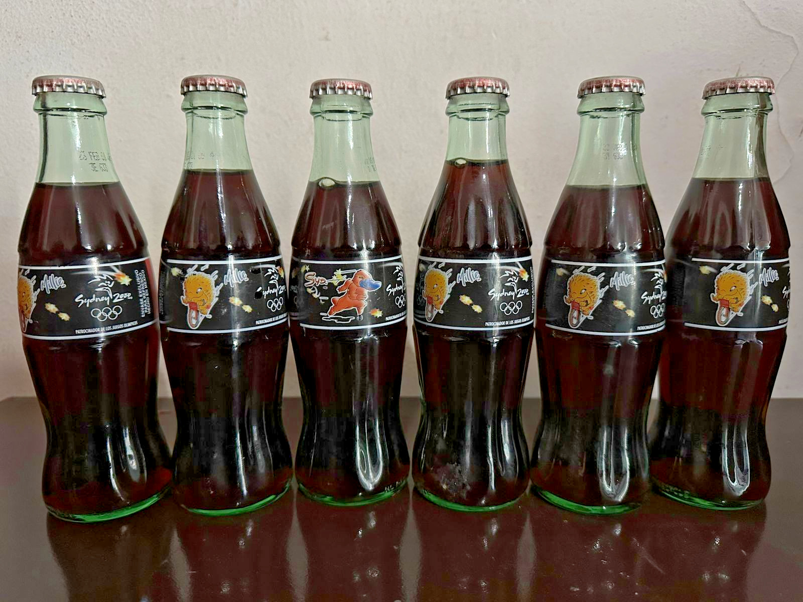 Coca-Cola Sydney 2000 Olympics 6 Sealed Glass Bottles – Millie & Syd Mascots Mex