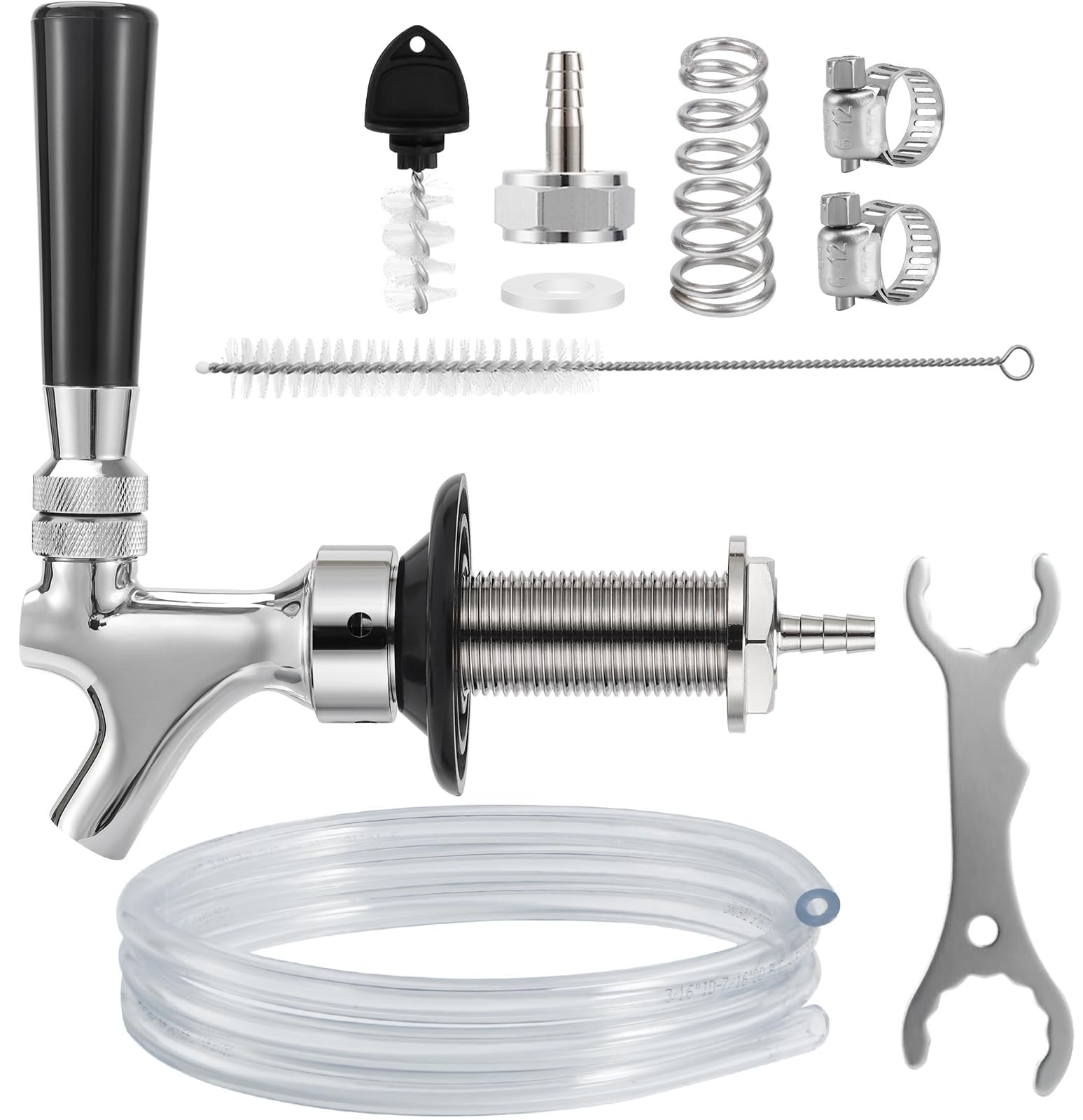 Hilangsan Draft Beer Line Shank Faucet Kit 3” silver color 
